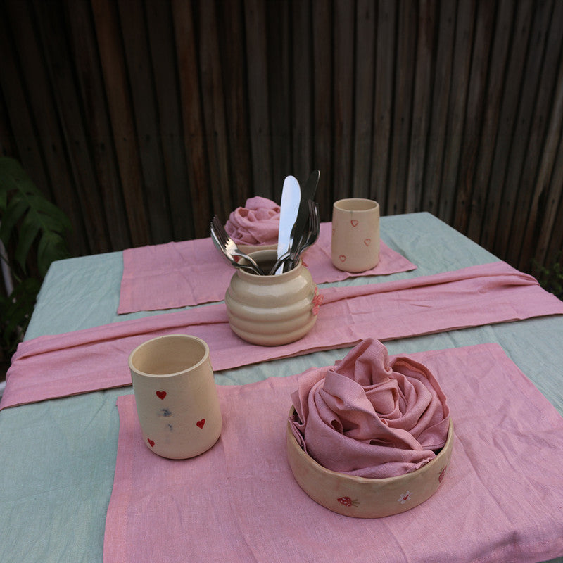 Pure Linen Table Napkins | Set of 4 | Dusty Pink、mySite、camillekostekn