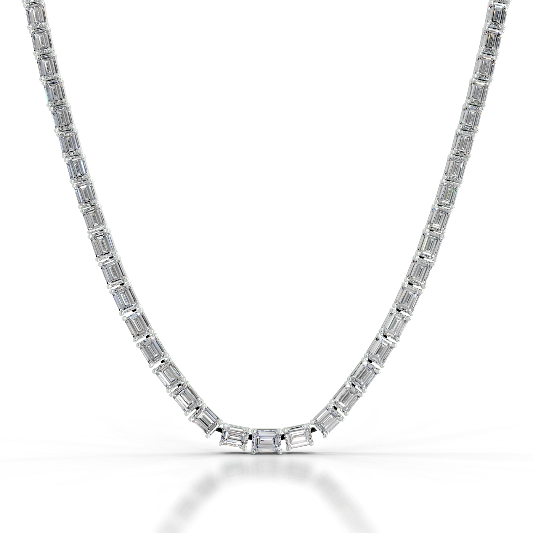 Athena Lab Grown Diamond Tennis Collier (15 Carat) -18K White Gold、mySite、hinf8tx79