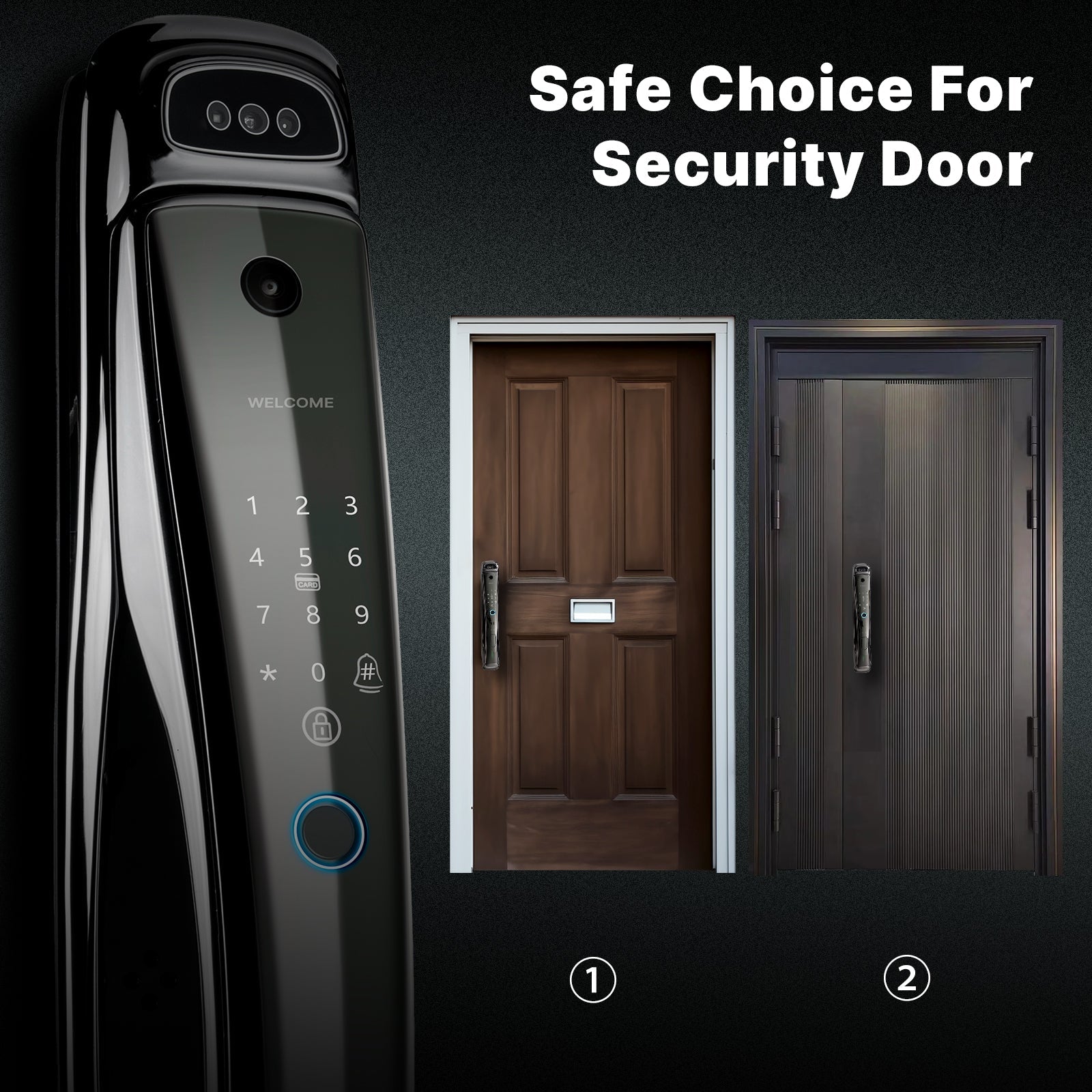WiFi Smart Security Door Lock 3D Face Recognition Fingerprint Wake Infrared Night Vision、mySite、fannypackpong