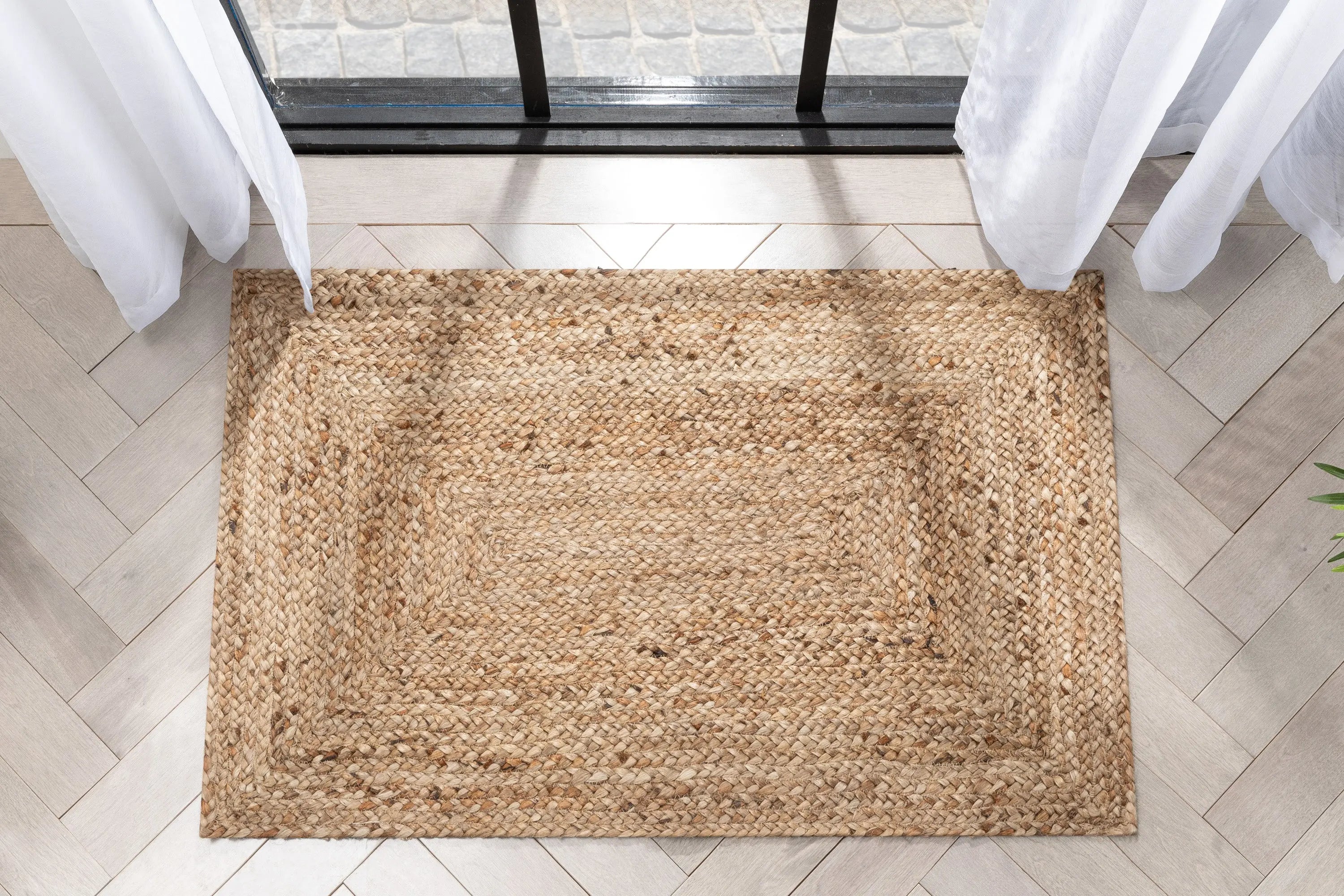 Jemma Natural-Fiber Braided Pattern Natural Hand-Woven Chunky-Textured Rug、mySite、gigharbornorthrealestate
