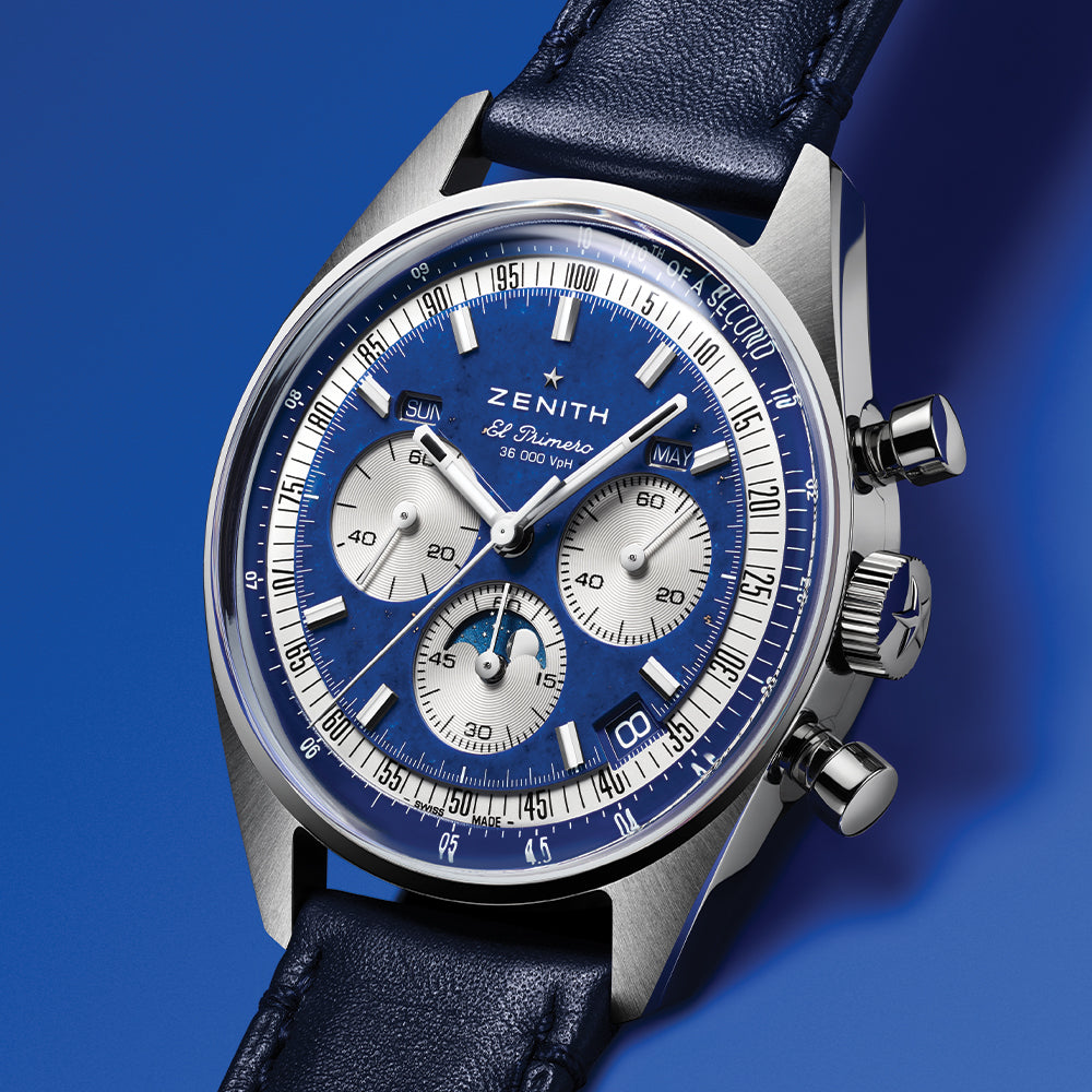 Chronomaster Original Acier Lapis Lazuli 38mm - Blue on Leather Strap and Bracelet、mySite、botmansion