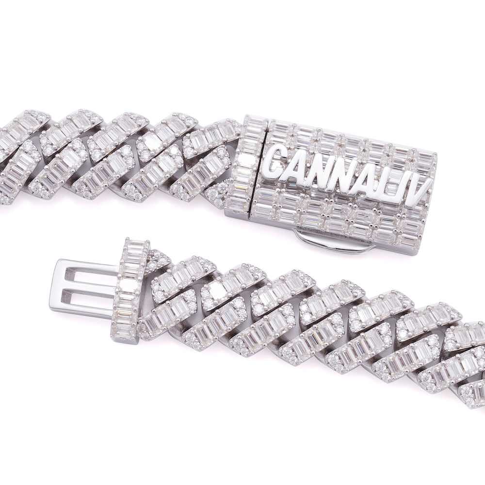 CUSTOM CLASP 20MM Emerald Cut Moissanite Cuban Link Chain 14k Gold、mySite、hinf8tx79