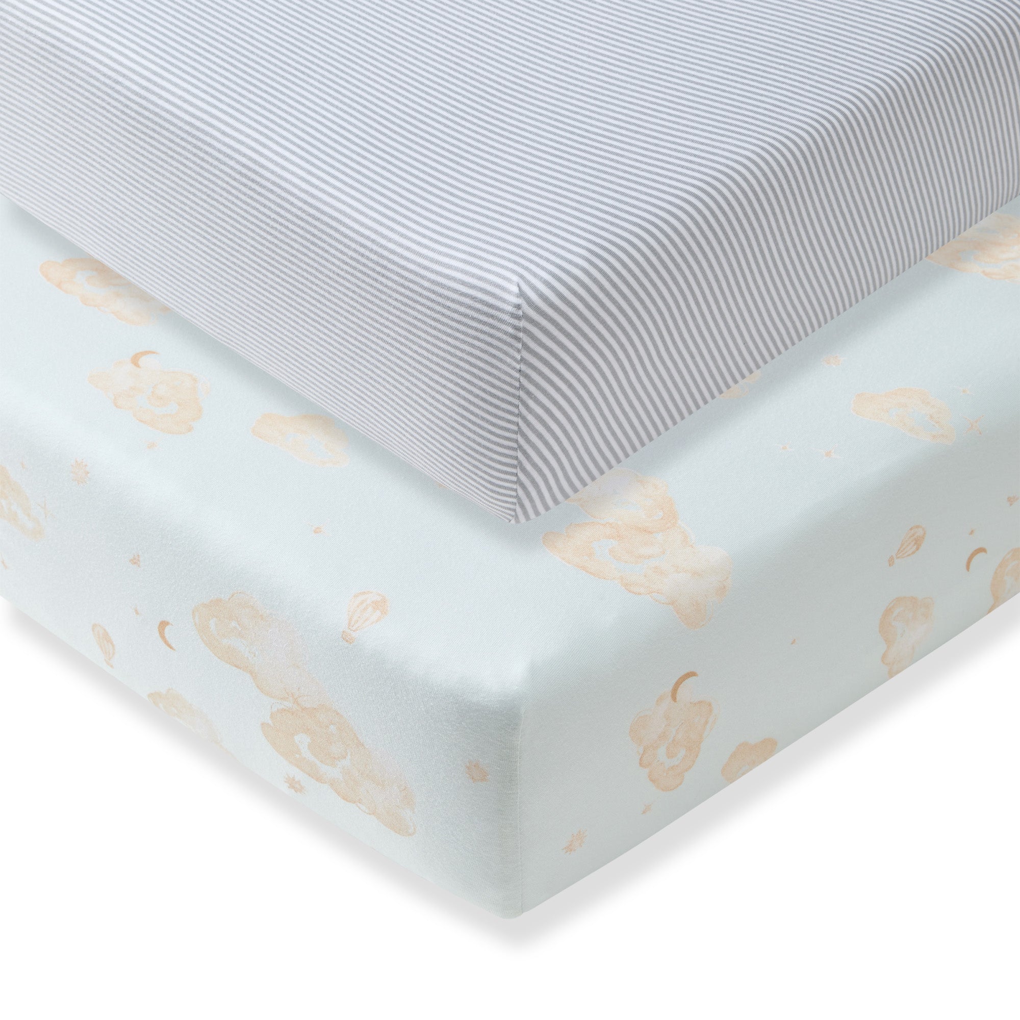 Good Night Sky Organic Cotton Crib Sheets Set of 2 - Ice Flow、mySite、g9winljtr
