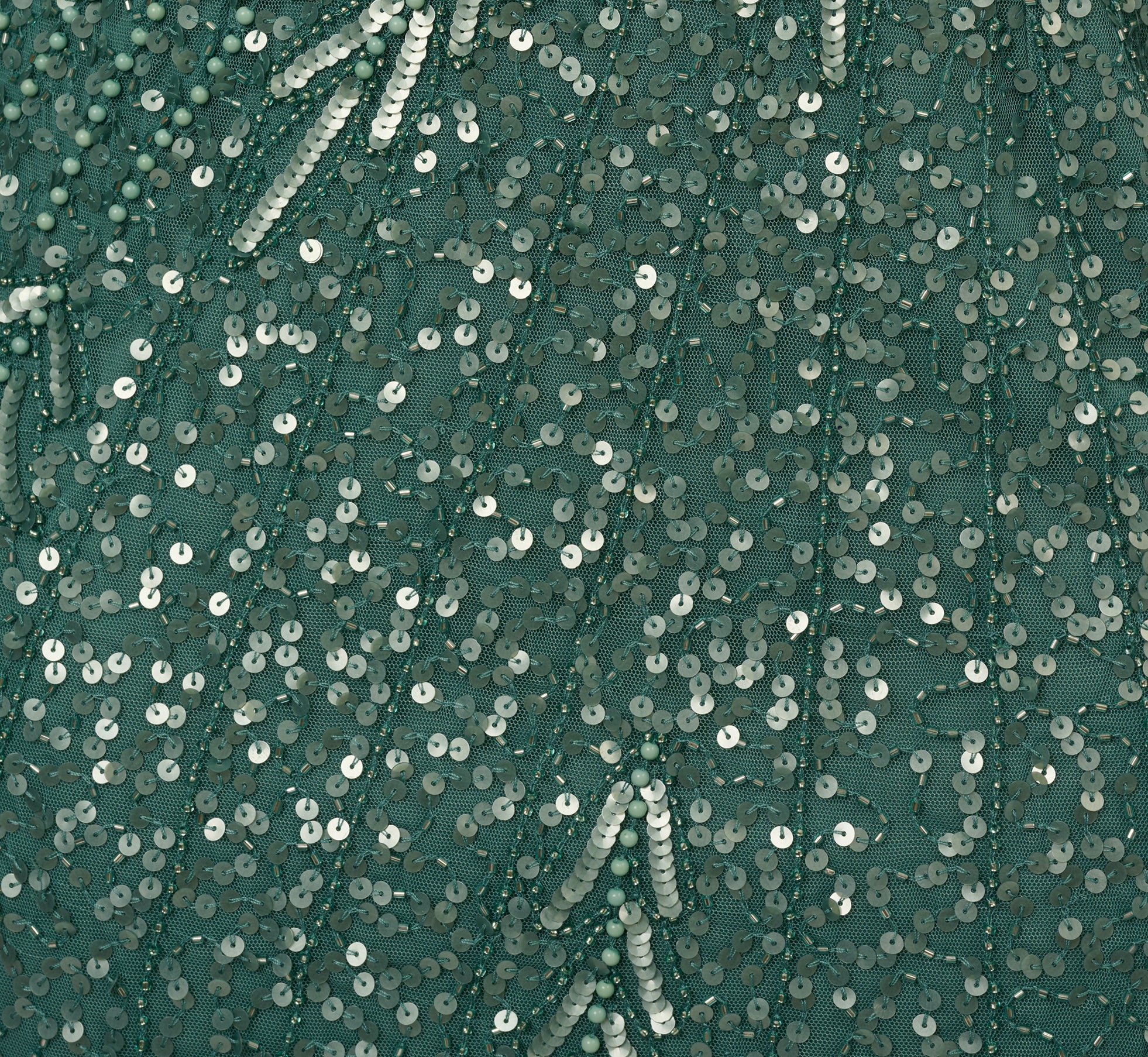 Long Sleeve Beaded Full Length Dress In Green Slate、mySite、solidvoid