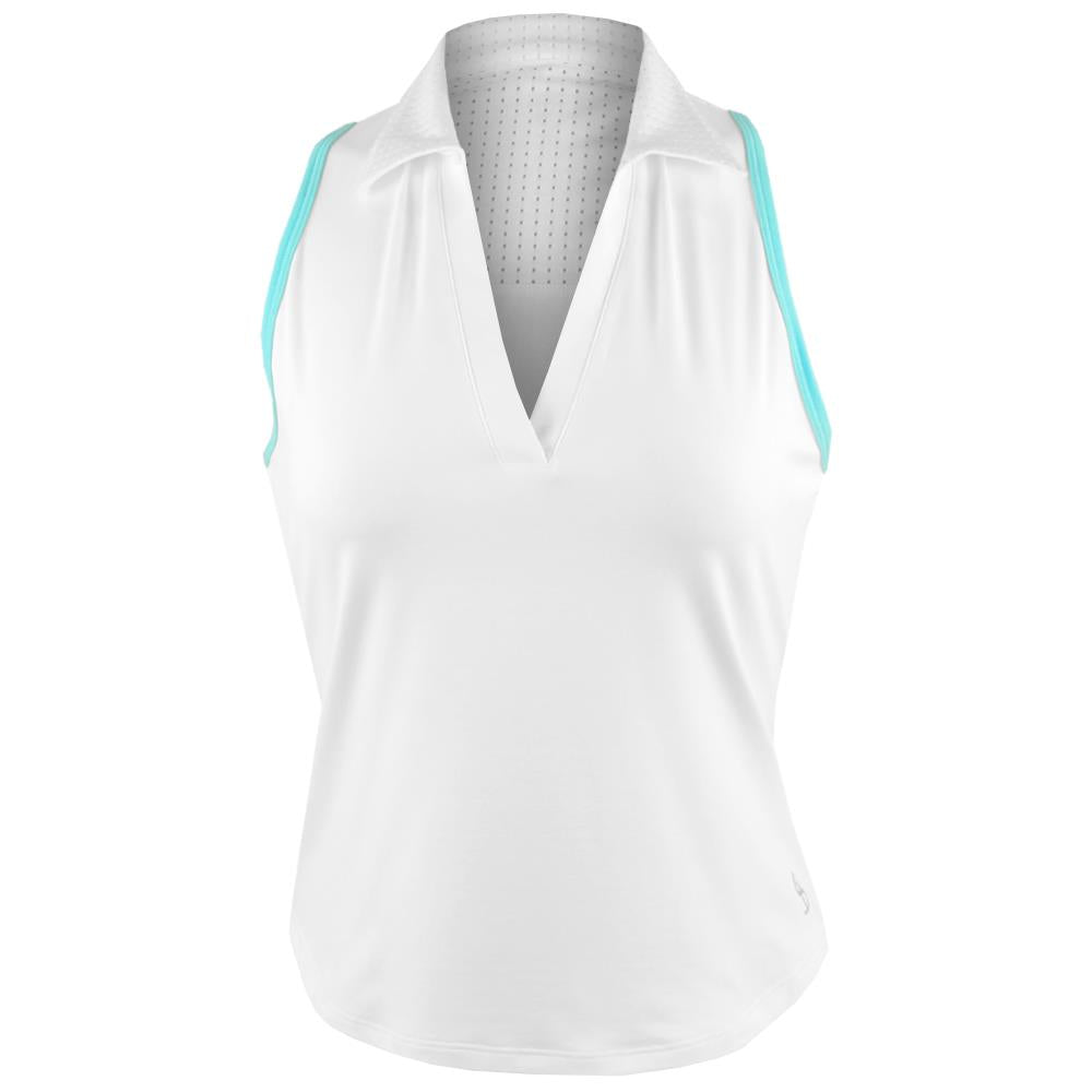 Sofibella Women's On the Dot Racerback Polo - White/Air、mySite、neckold