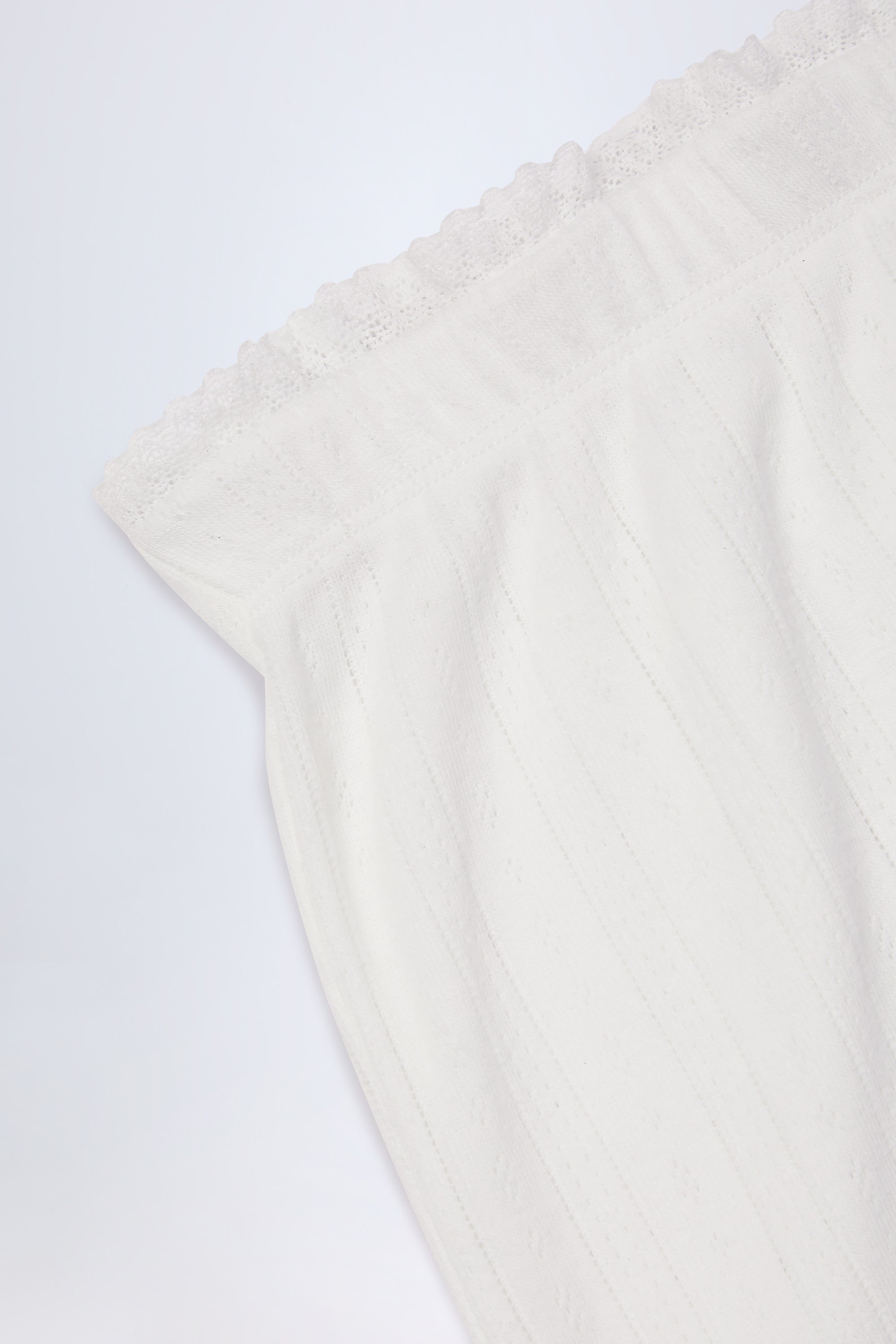  Pointelle Mid-Rise Straight-Leg Trousers in White、mySite、sugarbowlscore