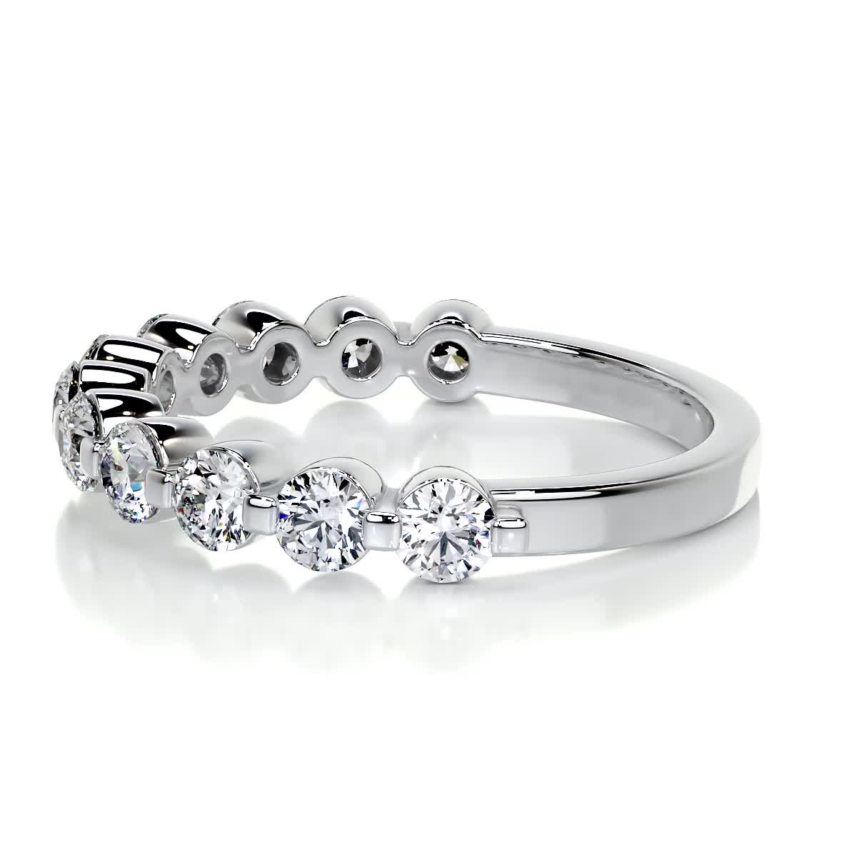 Josie Lab Grown Half-Eternity Wedding Ring (1 Carat) -18K White Gold、mySite、hinf8tx79