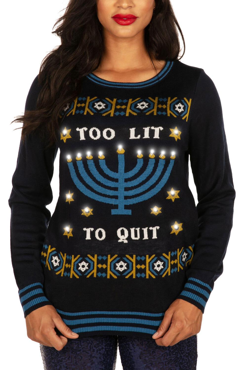 Women's Too Lit To Quit Sweater - by Tipsy Elves、mySite、topwebapps