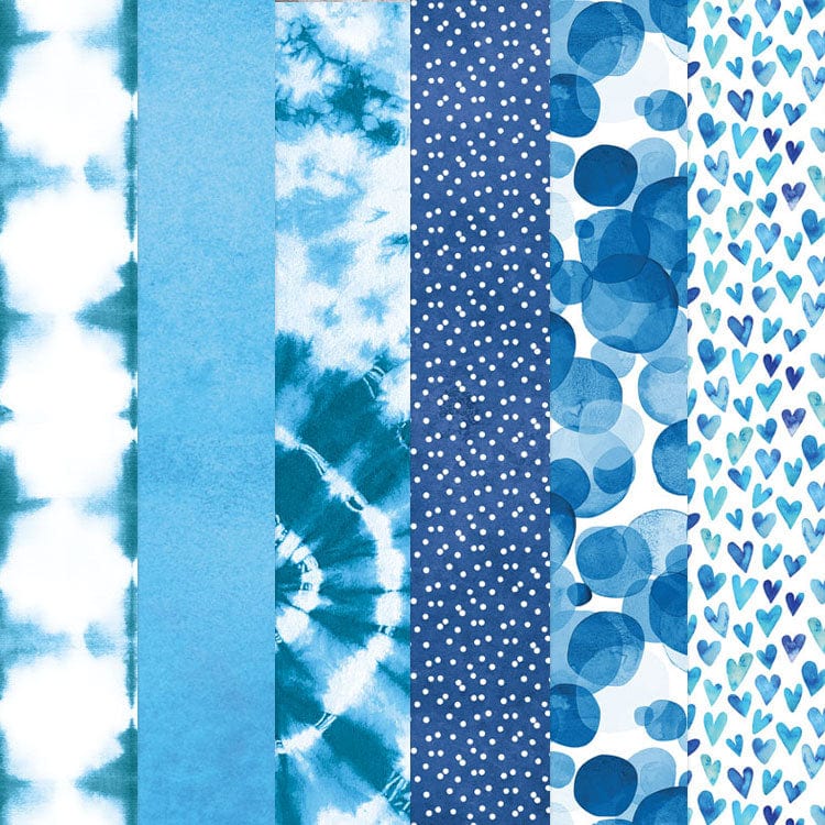  Blue Colorways Pattern 12 x 12 Scrapbook Paper Set、mySite、ghnorth