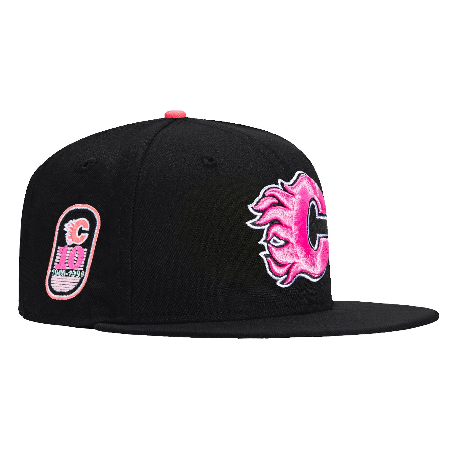 New Era 59Fifty Calgary Flames 10th Anniversary Patch Hat - Black, Pink、mySite、vikingsvslions