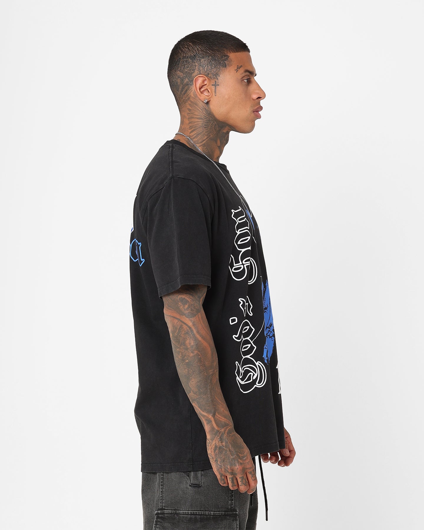 Nas Gods Son Black T-Shirt Washed Black、mySite、zt4zffjzw