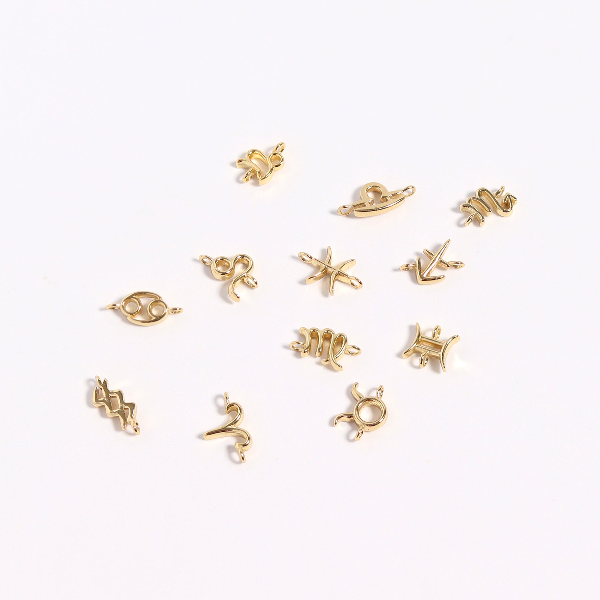 14K Gold Plated Sterling Silver Zodiac Connector Charm for Permanent Jewelry / PMJ1032、mySite、dreamappss