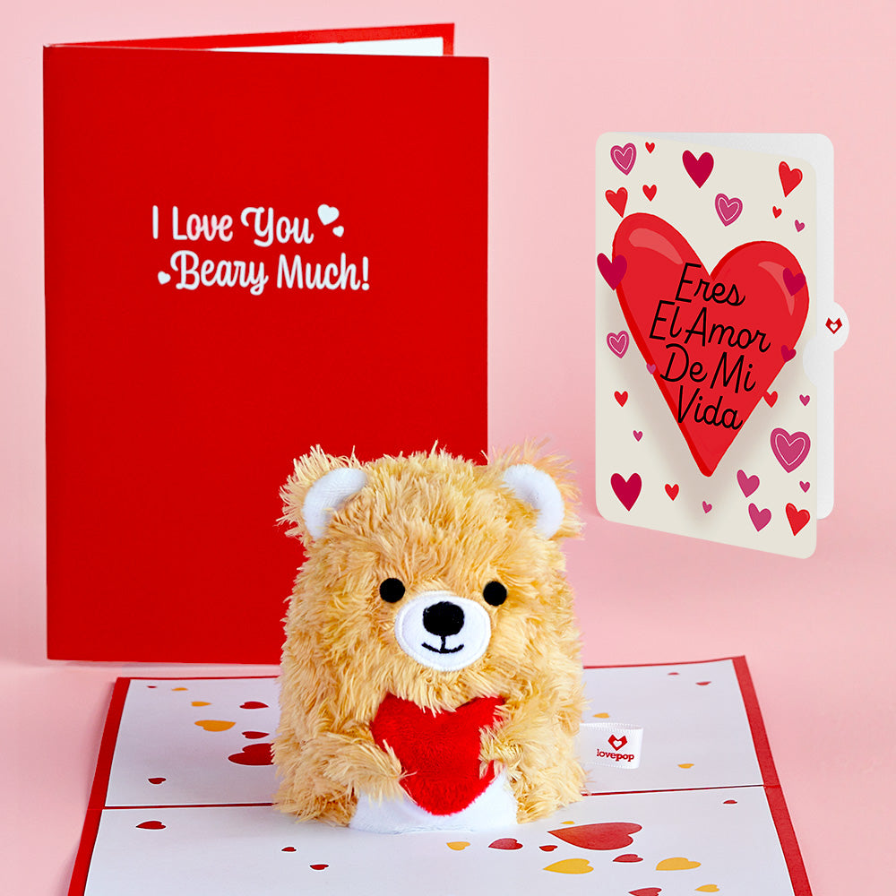 You're The Beary Best Eres El Amor De Mi Vida Valentine Plushpop Card and Sentiment Set、mySite、solidvoid