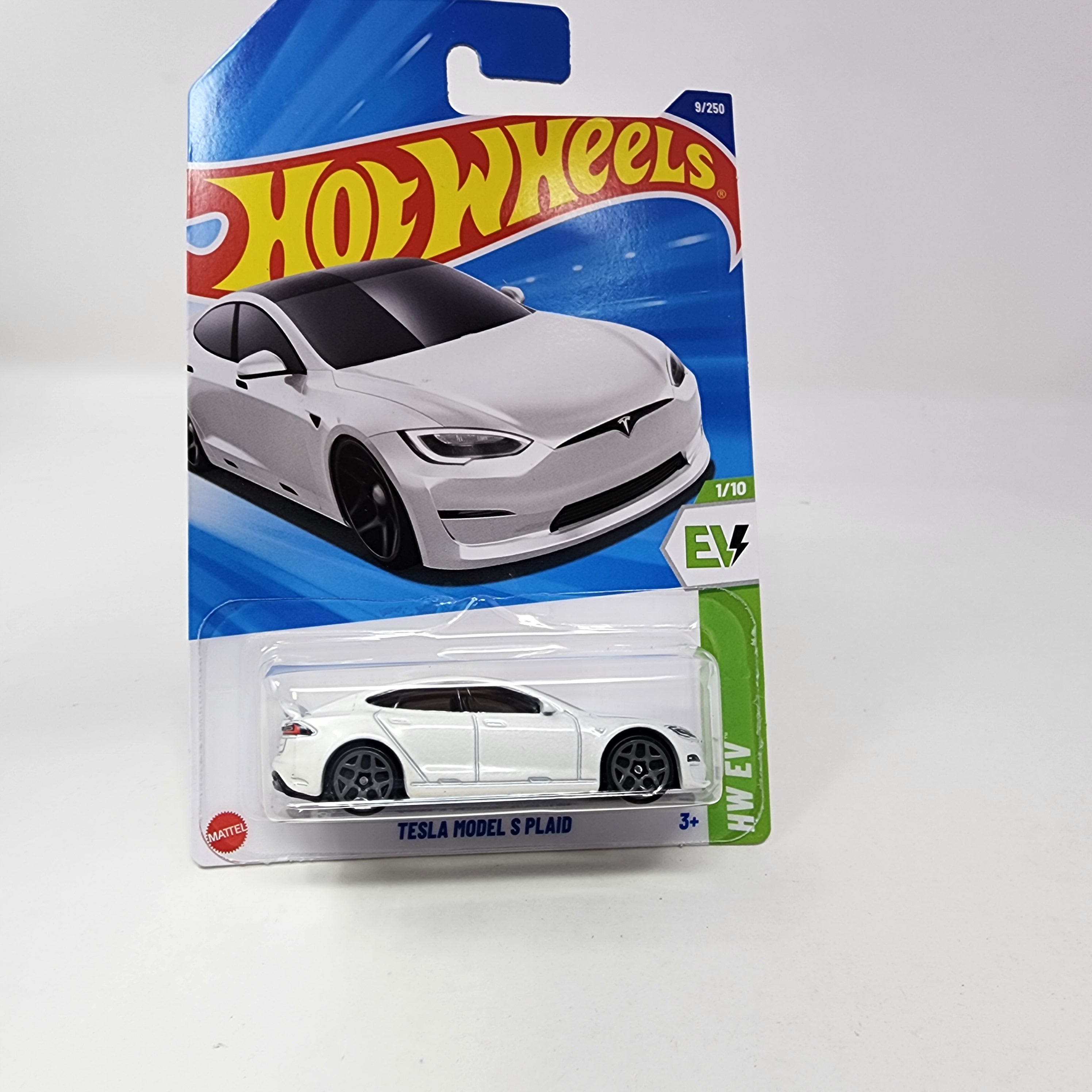 Tesla Model S Plaid #9 * White * 2025 Hot Wheels Case F、mySite、hgirdovlk