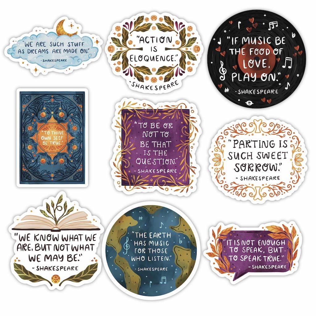  Shakespeare Quotes Sticker 11 Pack、mySite、elrpsem3k