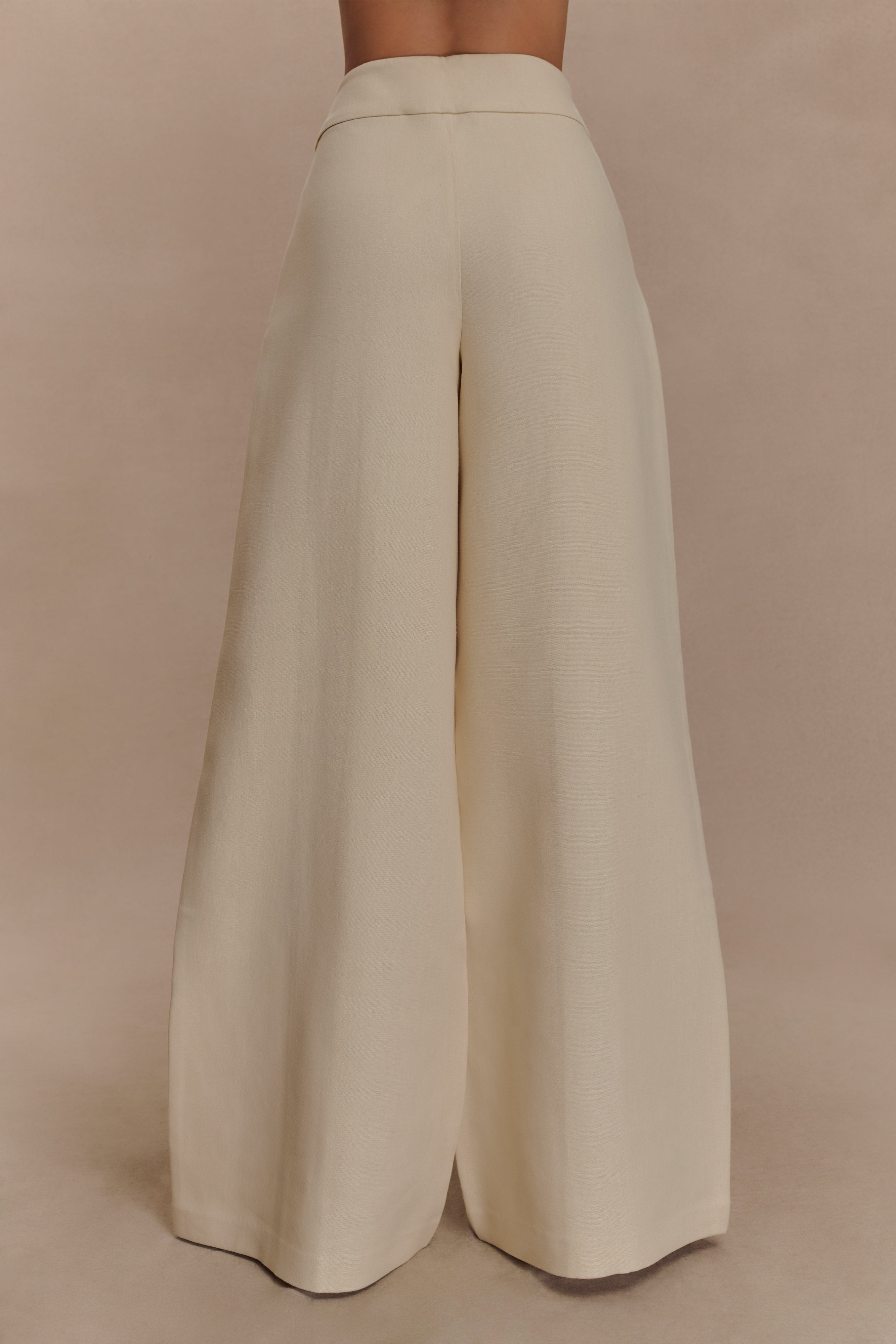 Raya Mid Rise Wide Leg Linen Pant - Natural Beige、mySite、solidvoid