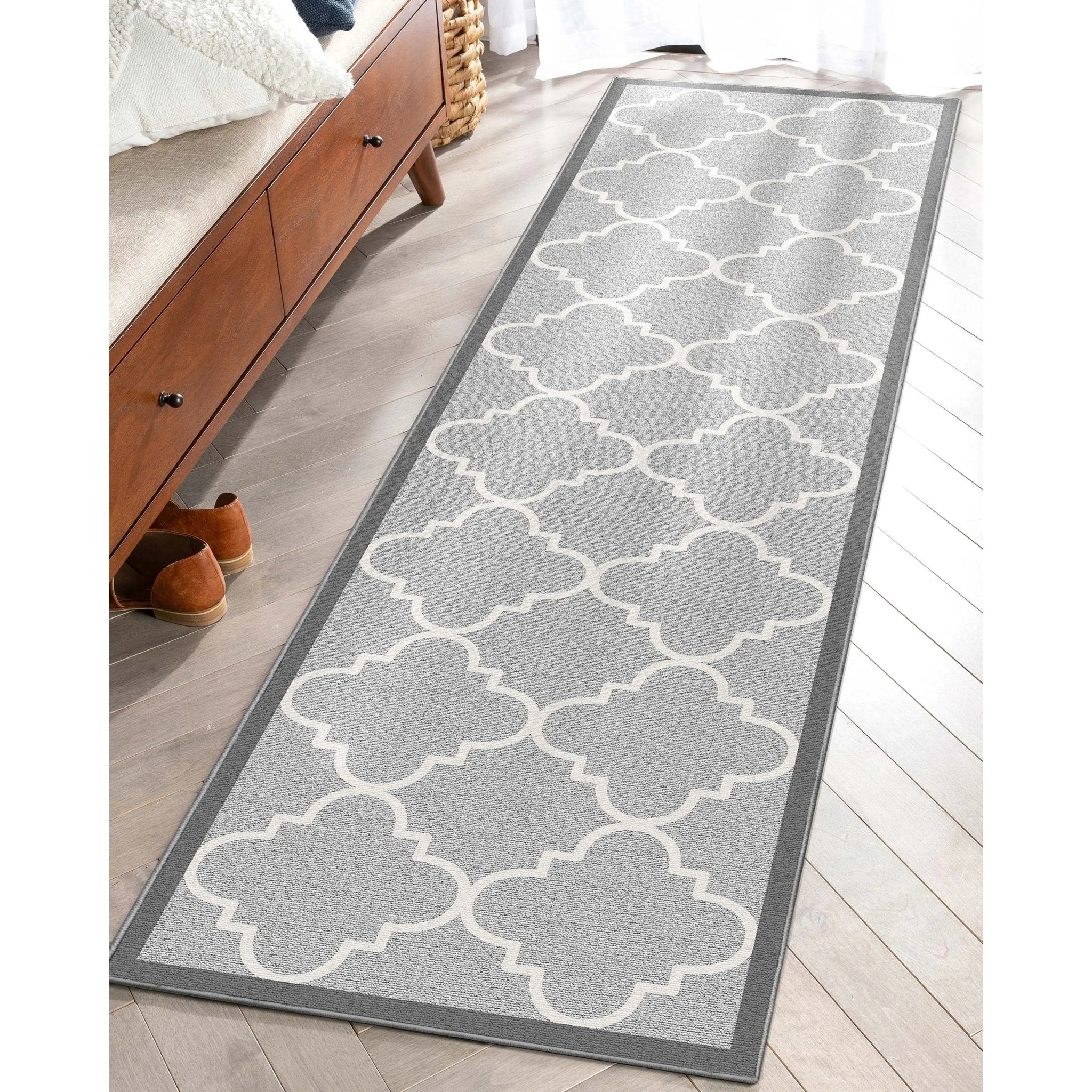 Brooklyn Trellis Grey Modern Flat-Weave Cotton Backing Rug、mySite、gigharbornorthrealestate