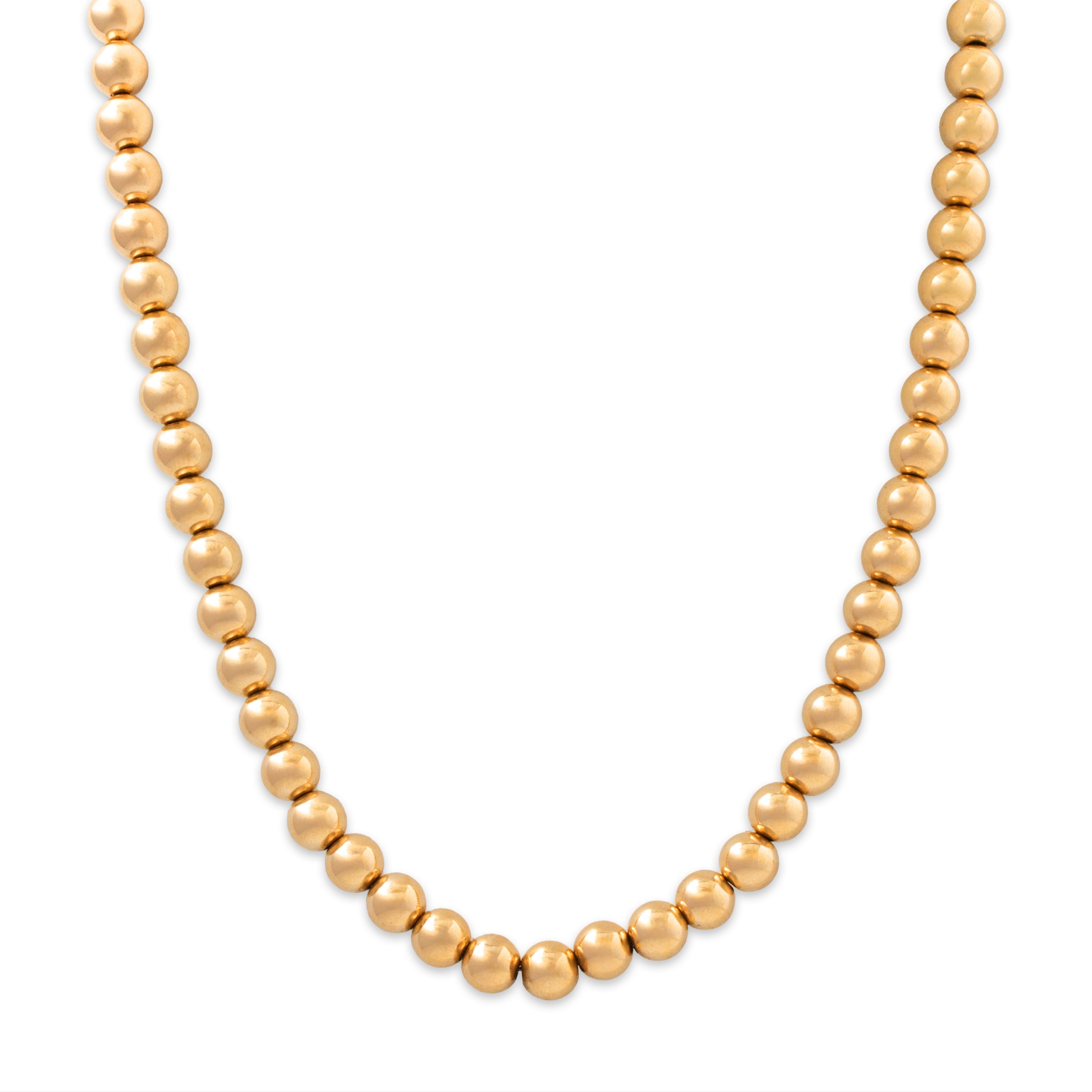 Vintage 14k Yellow Gold Beads Necklace 16、mySite、hinf8tx79