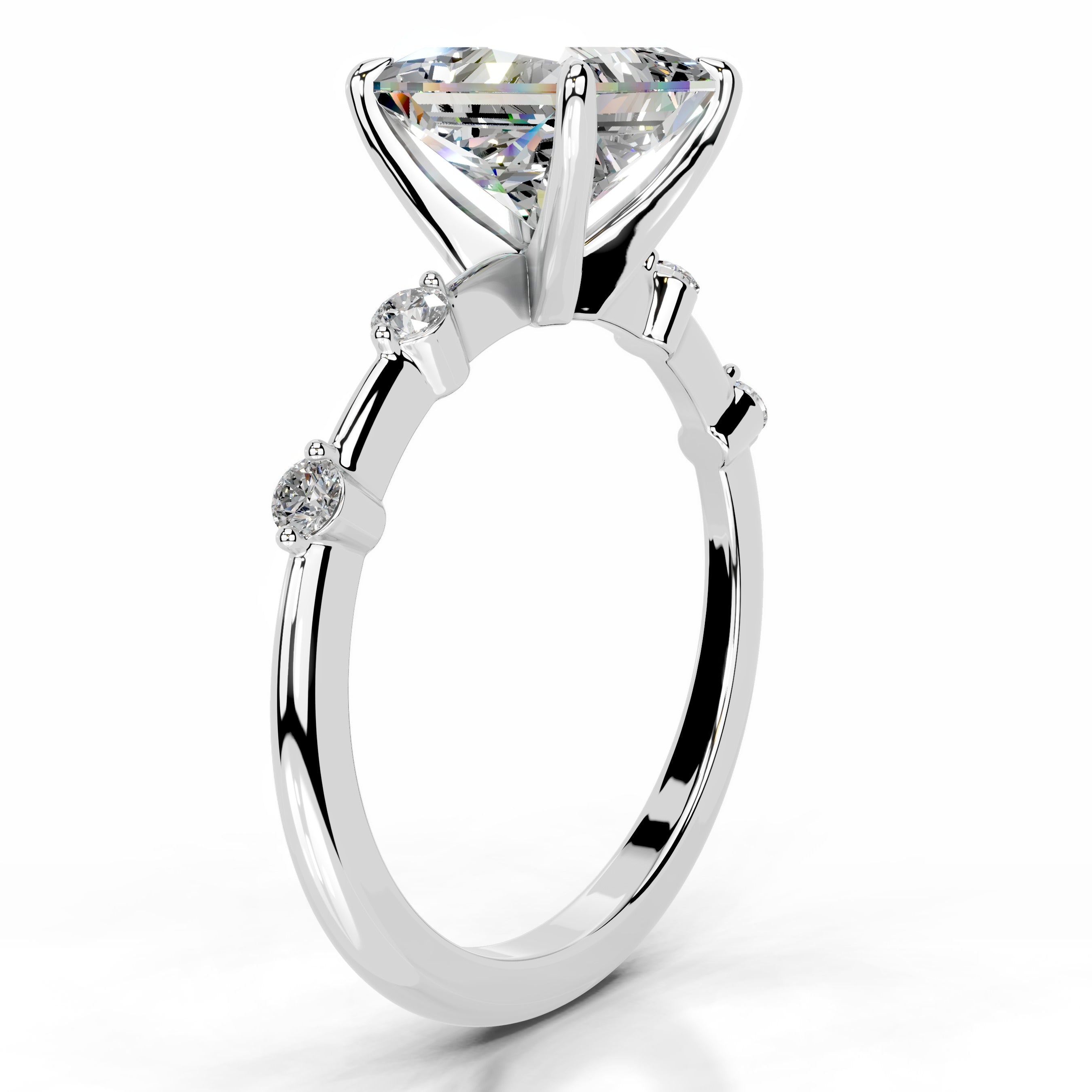 Timmey Moissanite & Diamond Ring - 14K White Gold、mySite、hinf8tx79