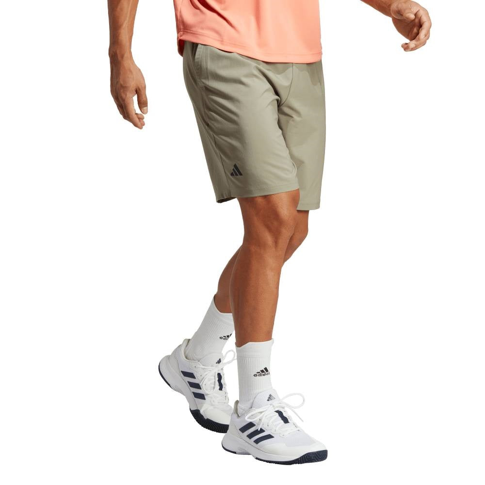 adidas Men's 3 Stripe Club Short 7-Inch (Khaki)