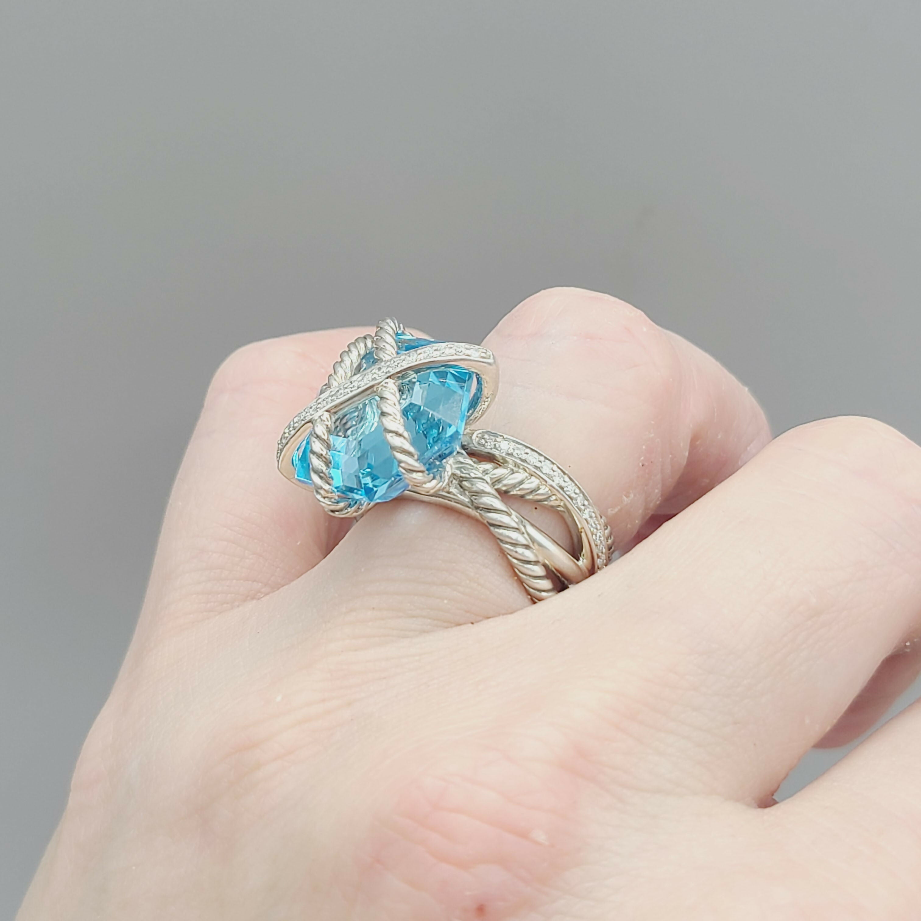David Yurman Cable Wrap Ring 鈥?Blue Topaz & Diamond、mySite、hinf8tx79