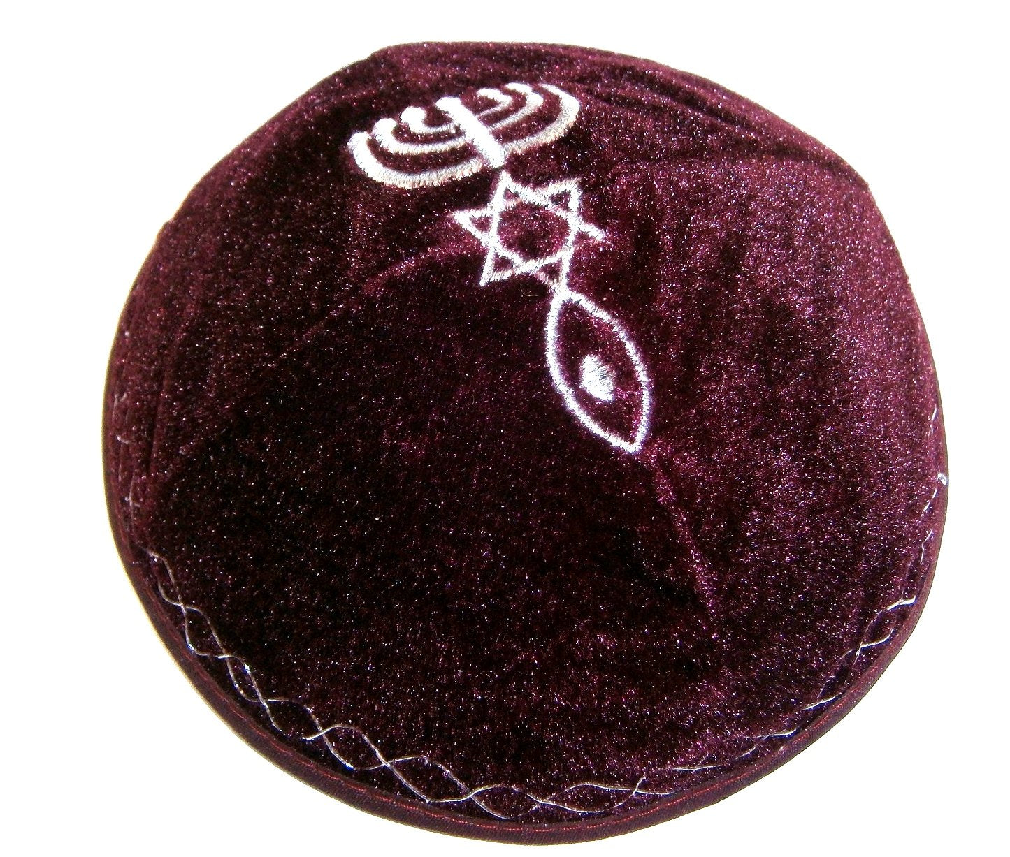  Holy Land Market Satin Kippah with Messianic Sign Embroidered、mySite、elrpsem3k