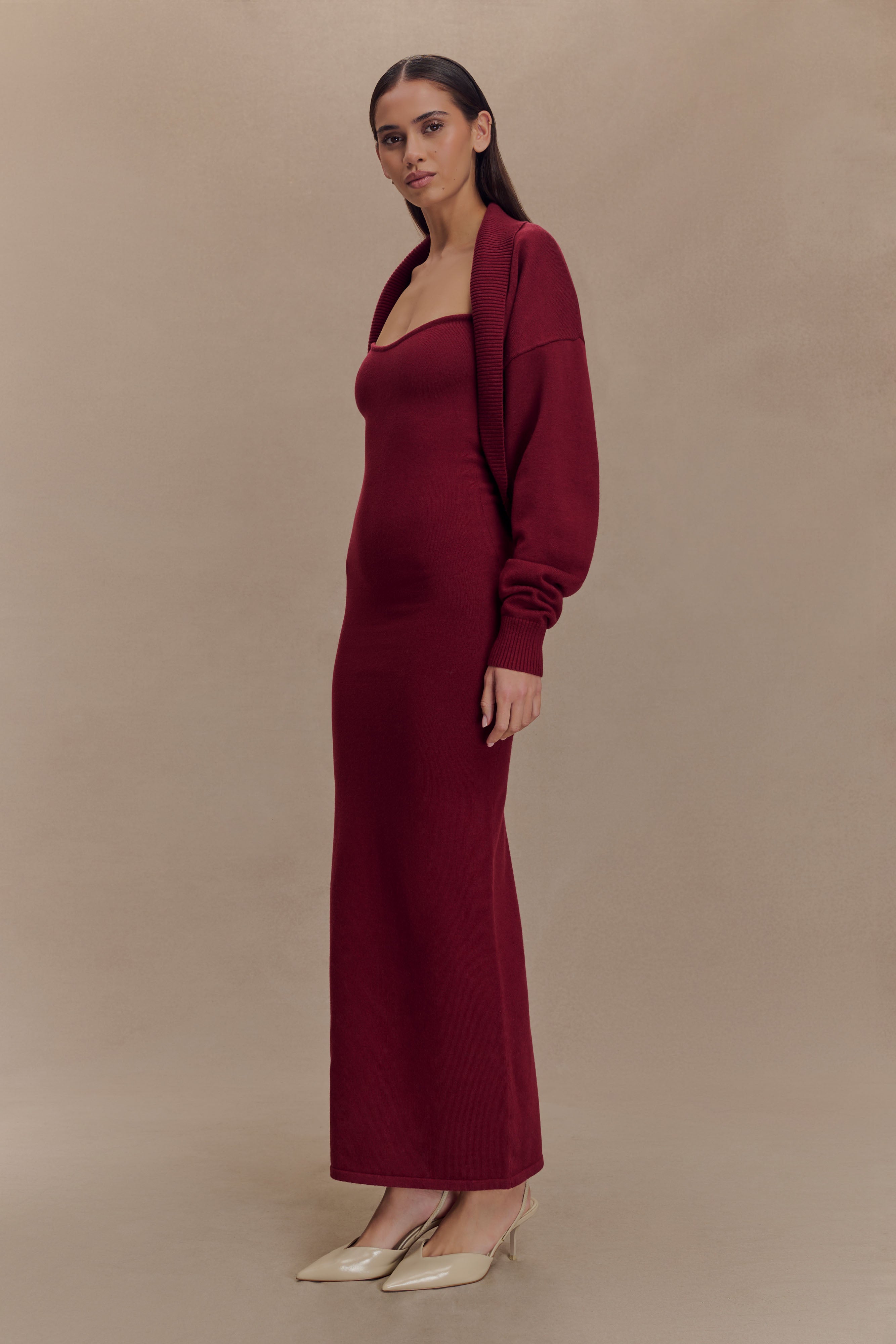 Kingston Knit Maxi Dress - Merlot、mySite、solidvoid