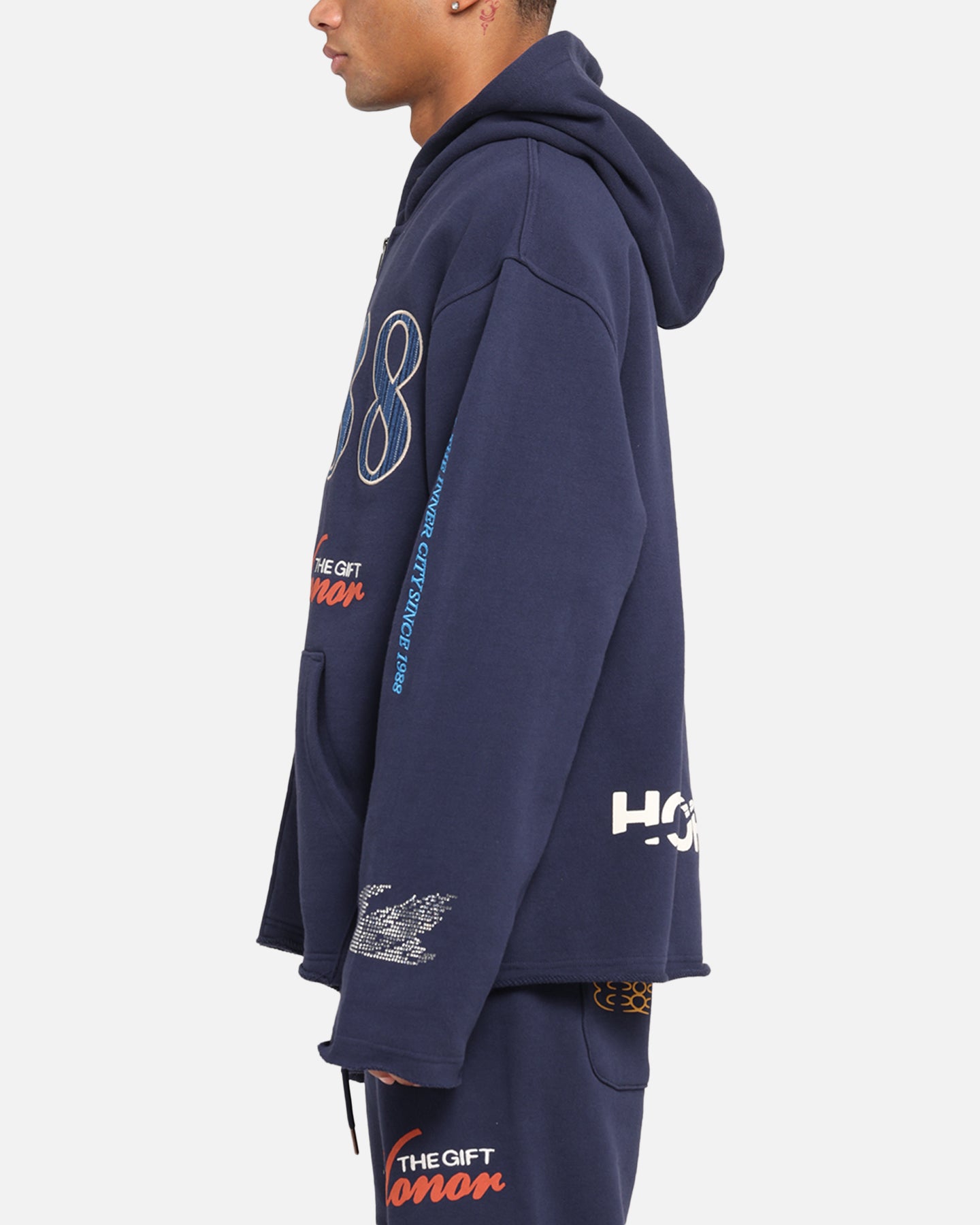 Honor The Gift 1988 Full Zip Hoodie Navy、mySite、zt4zffjzw