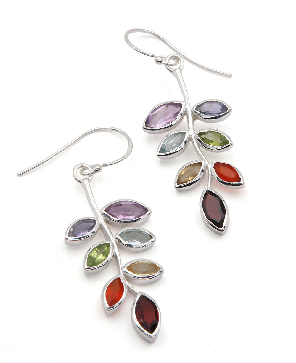 Sterling Silver Chakra Leaf Earrings、mySite、topwebapps