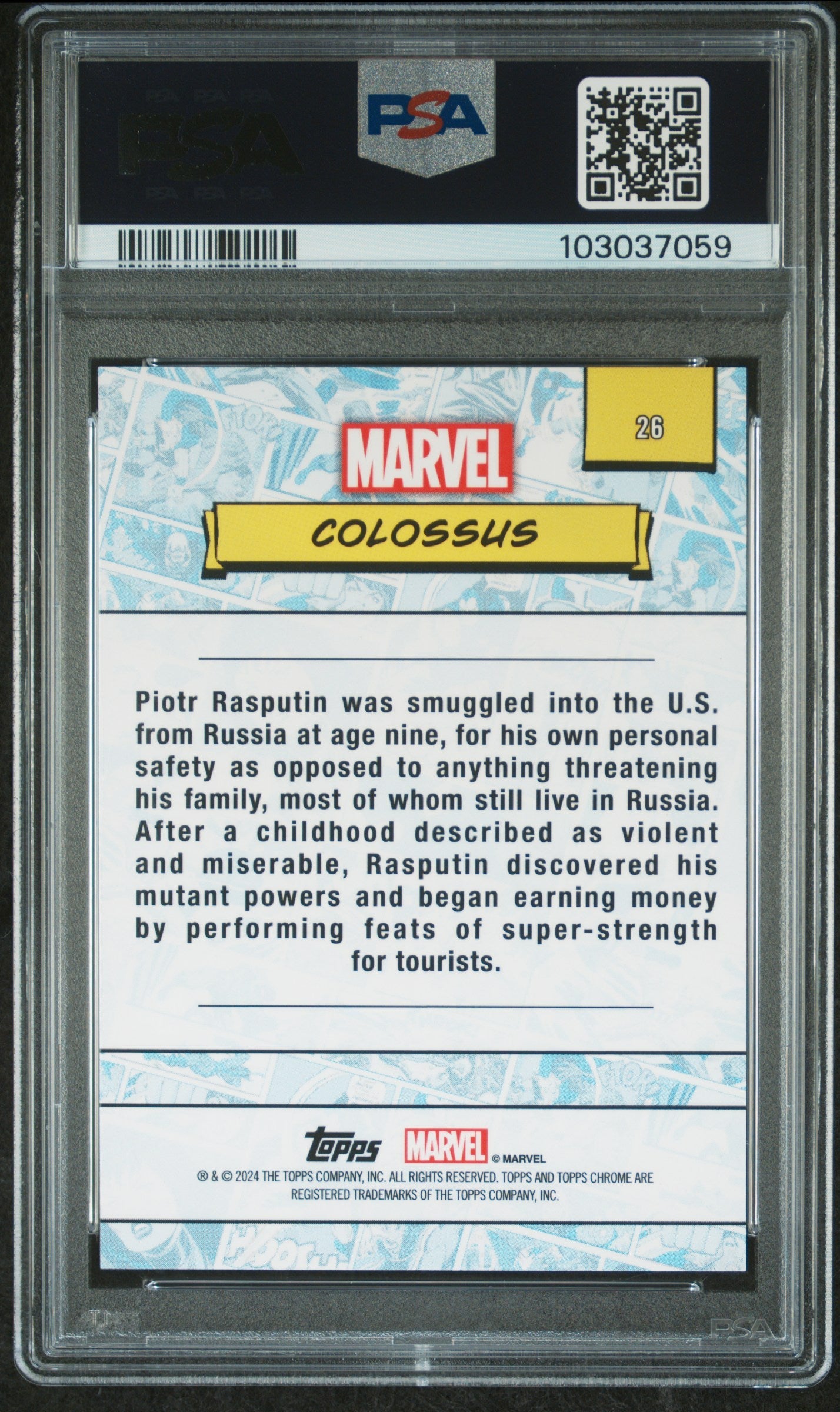 Colossus #26 Spider Web Refractor 195/399 PSA 10 Topps Chrome Marvel 2024、mySite、waistdrama