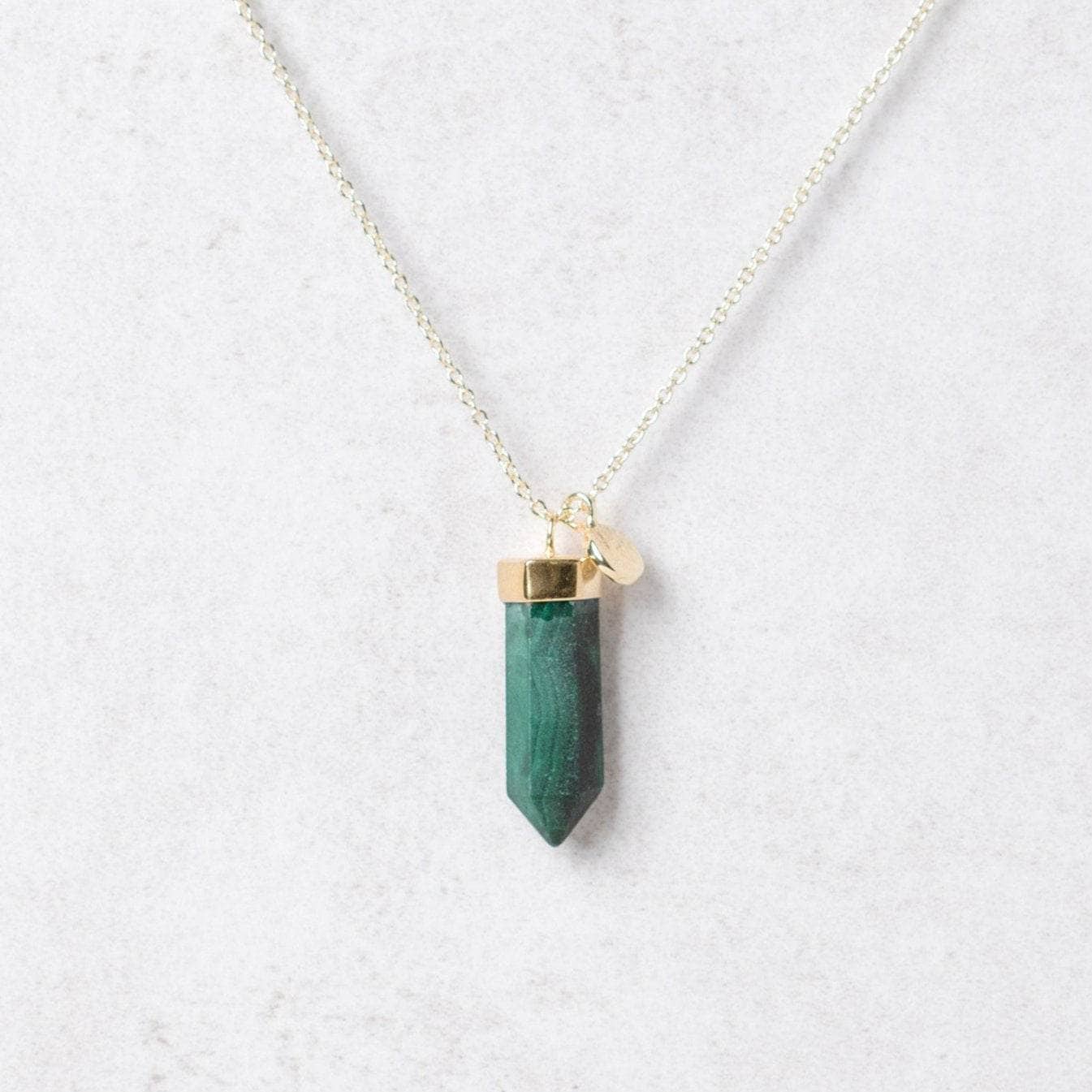 Genuine Malachite Crystal Point Necklace、mySite、hinf8tx79