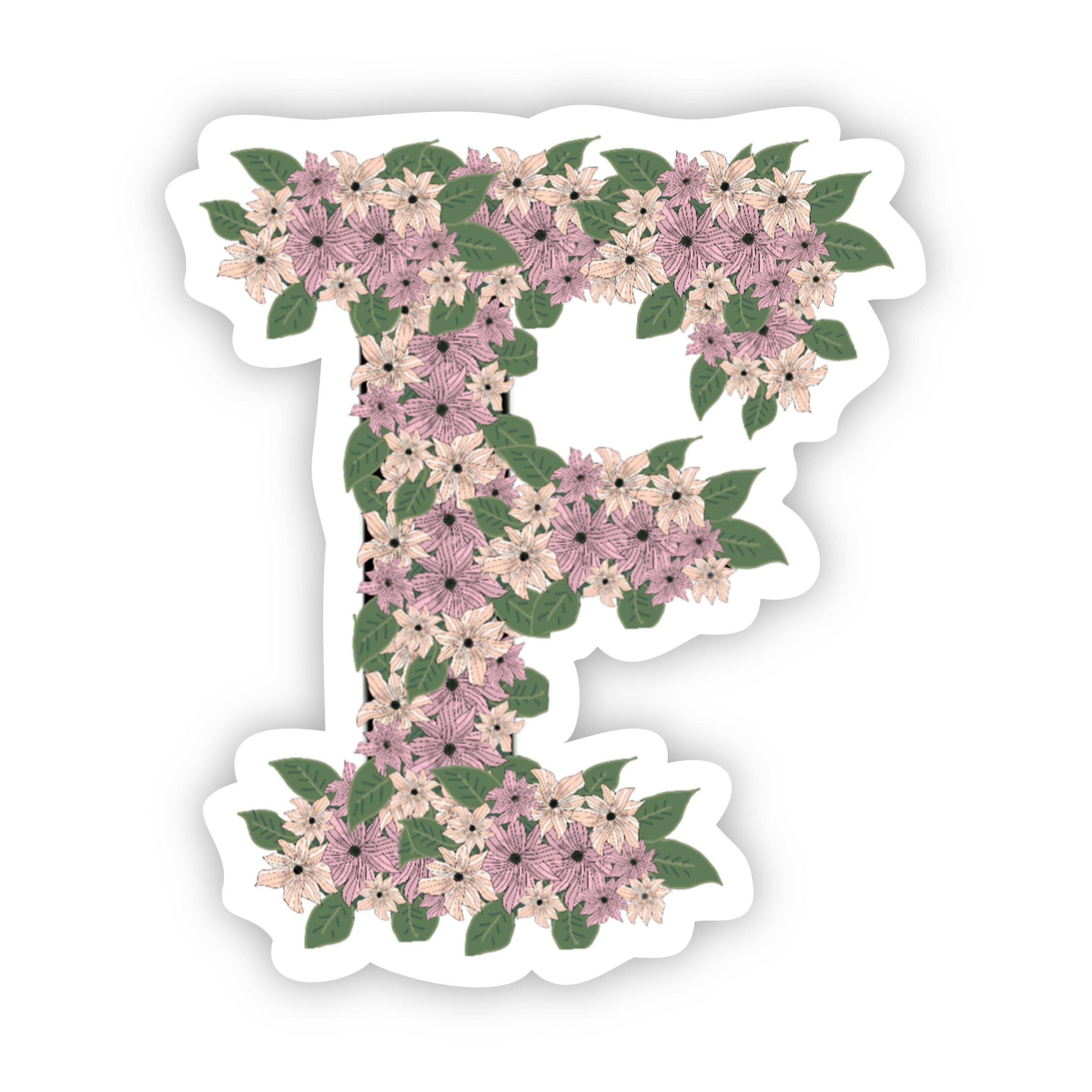  Floral F Letter Sticker、mySite、elrpsem3k