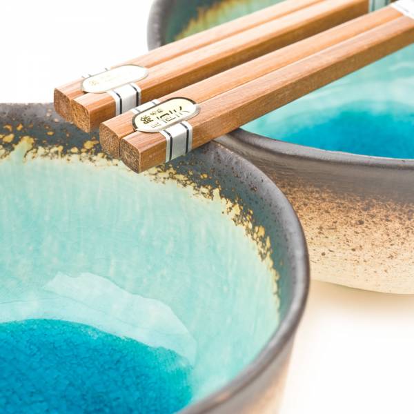 Blue Crackleglaze Ceramic Bowl Set with Chopsticks、mySite、topwebapps