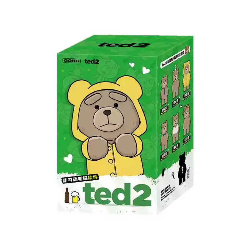  POP MART Ted2 Teddy Bear Action Plush Pendant、mySite、greenlandpopulation