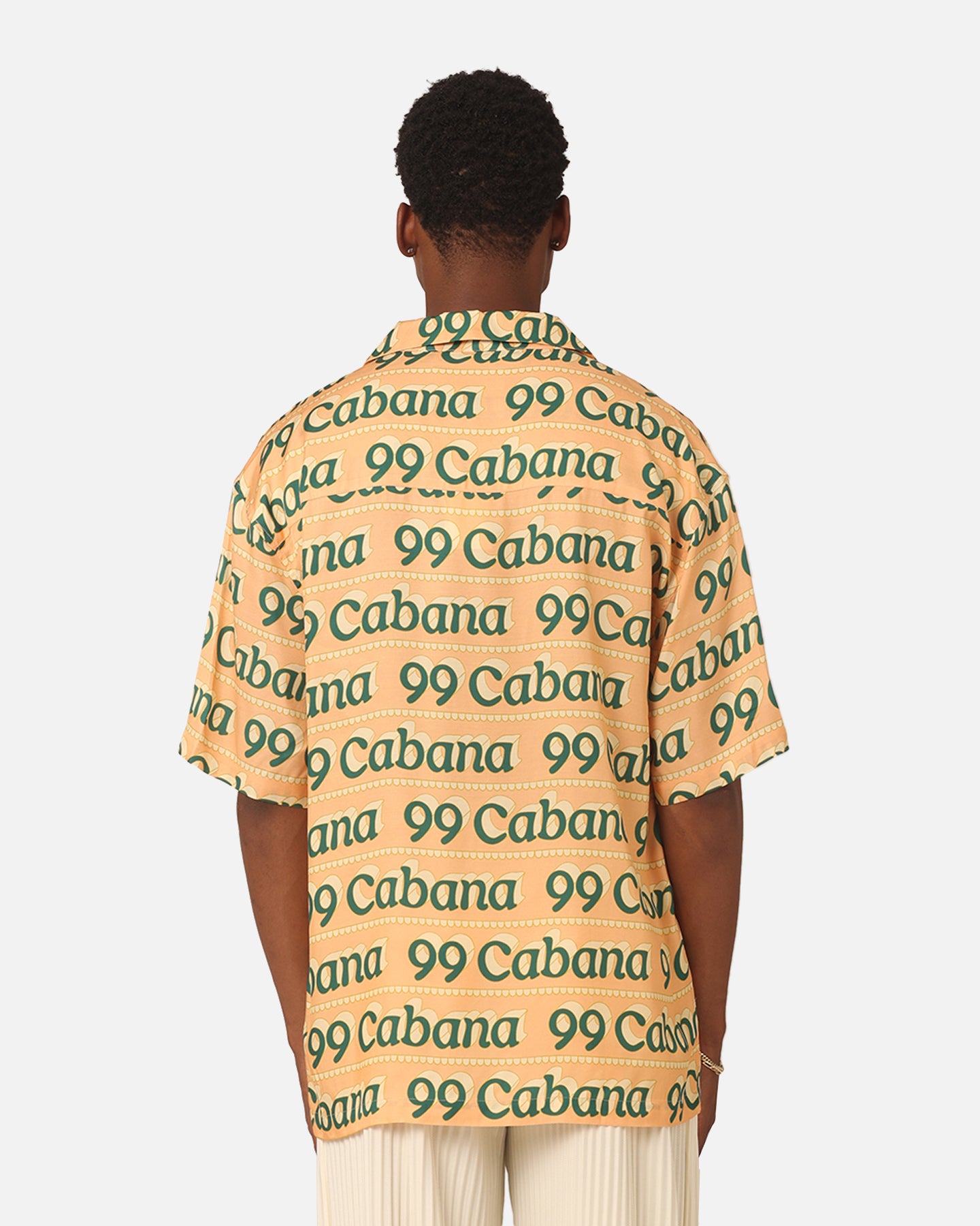 99 Cabana Logo Short Sleeve Button Up Shirt Yellow/Green、mySite、zt4zffjzw