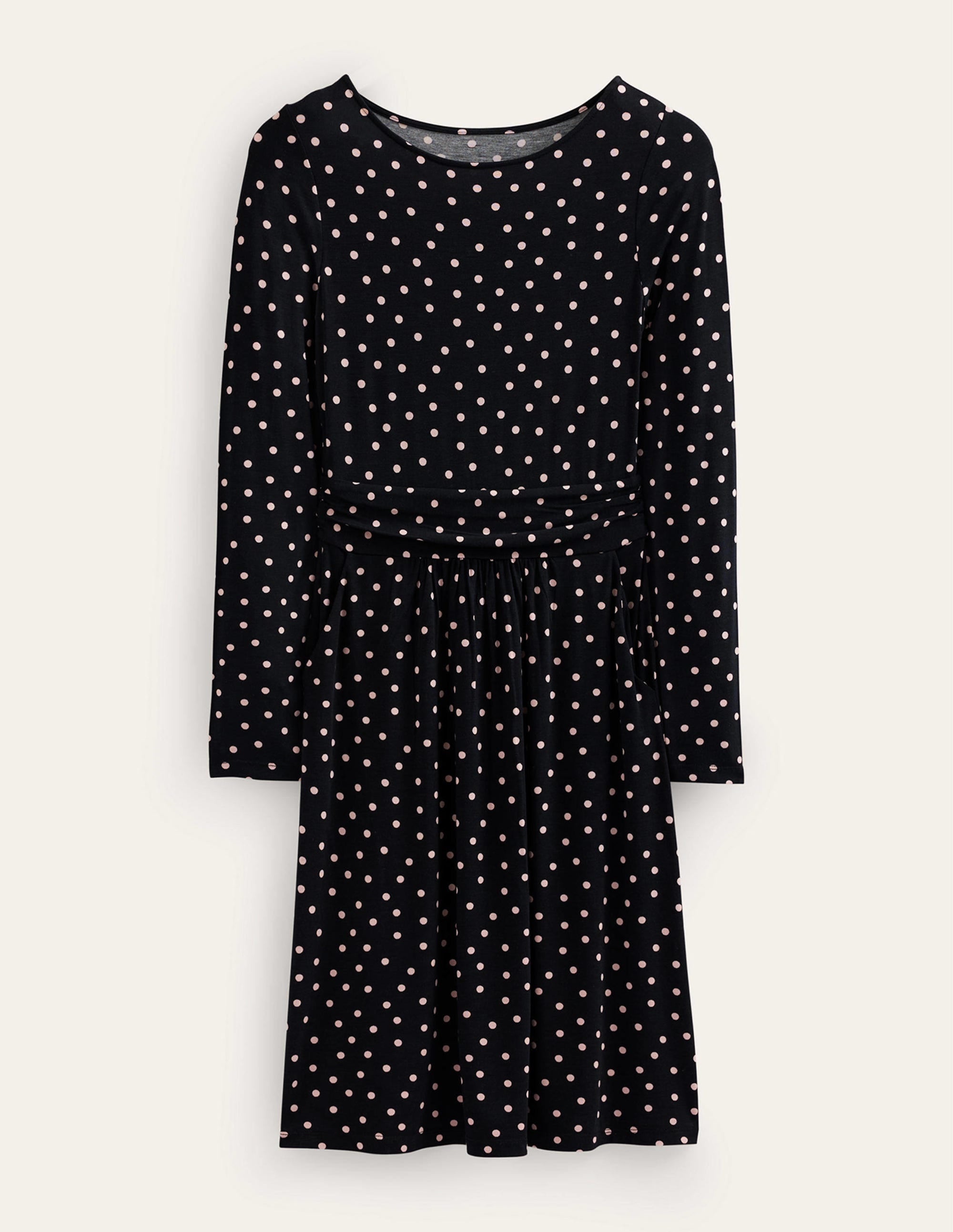  Abigail Jersey Dress-Black and Milkshake, Spot、mySite、ashleygrahame