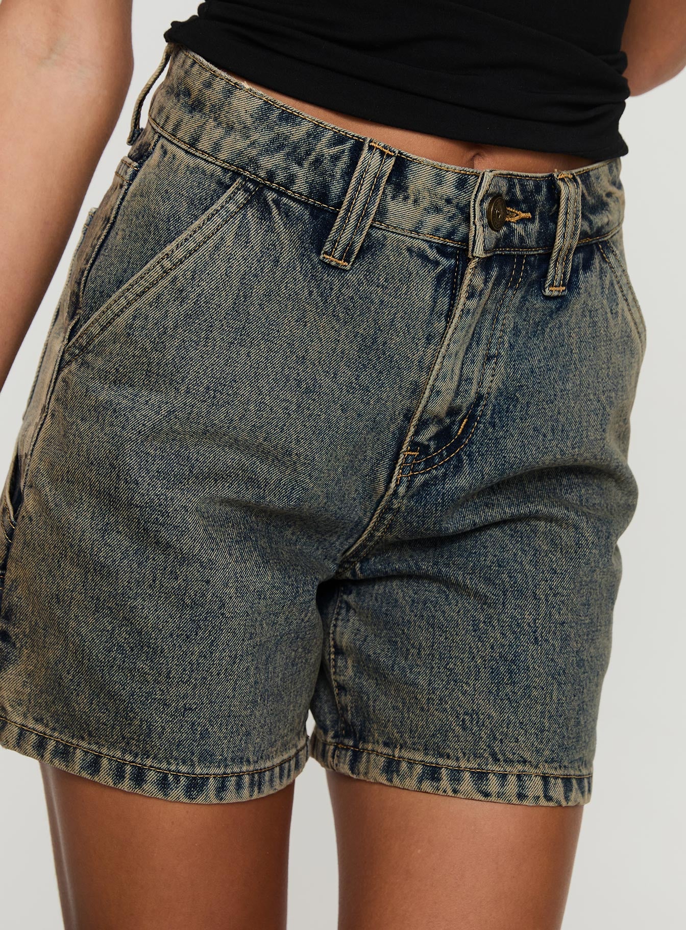 Lou Carpenter Denim Shorts Antique Wash、mySite、solidvoid