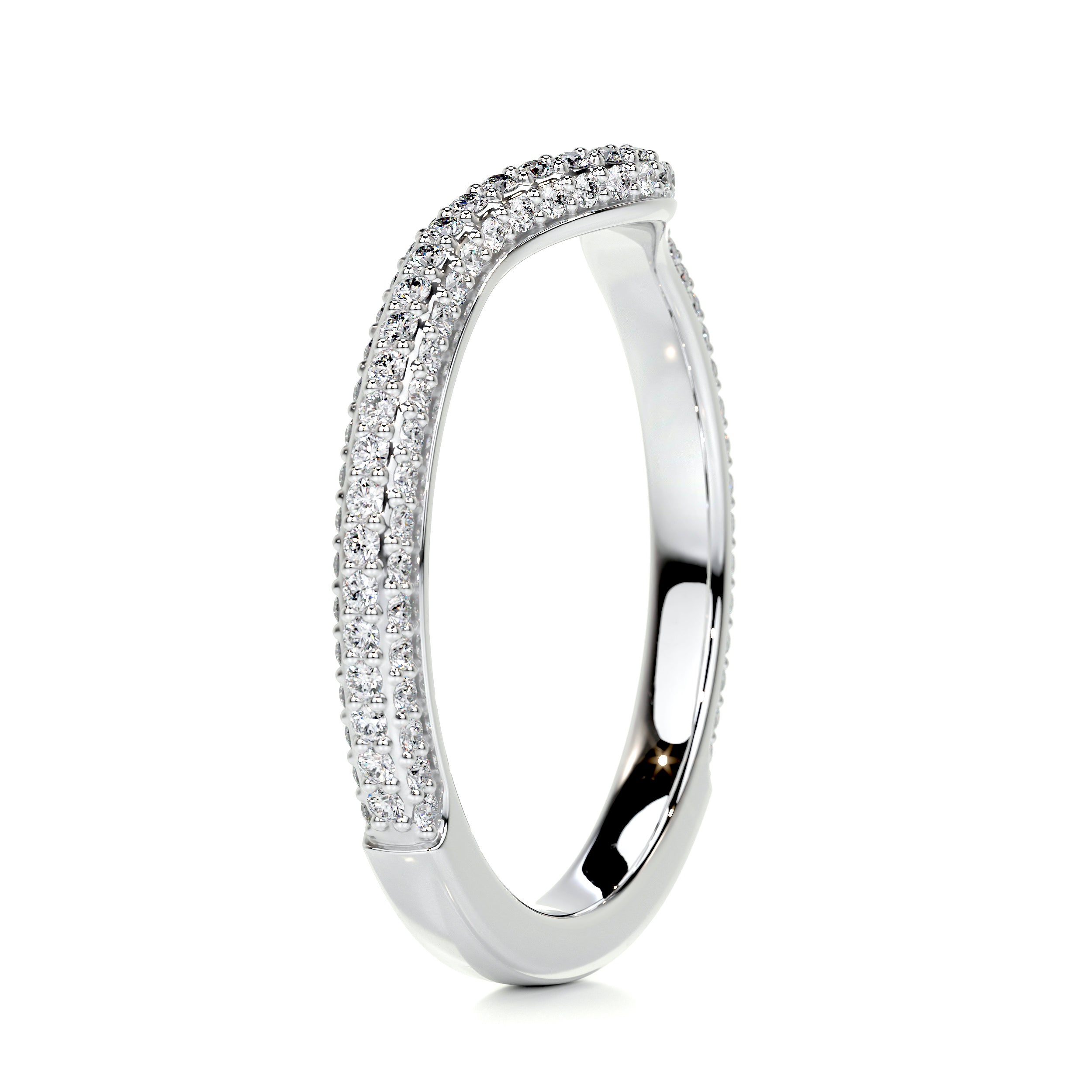 Anastasia Curved Wedding Ring (0.75 Carat) -14K White Gold、mySite、hinf8tx79