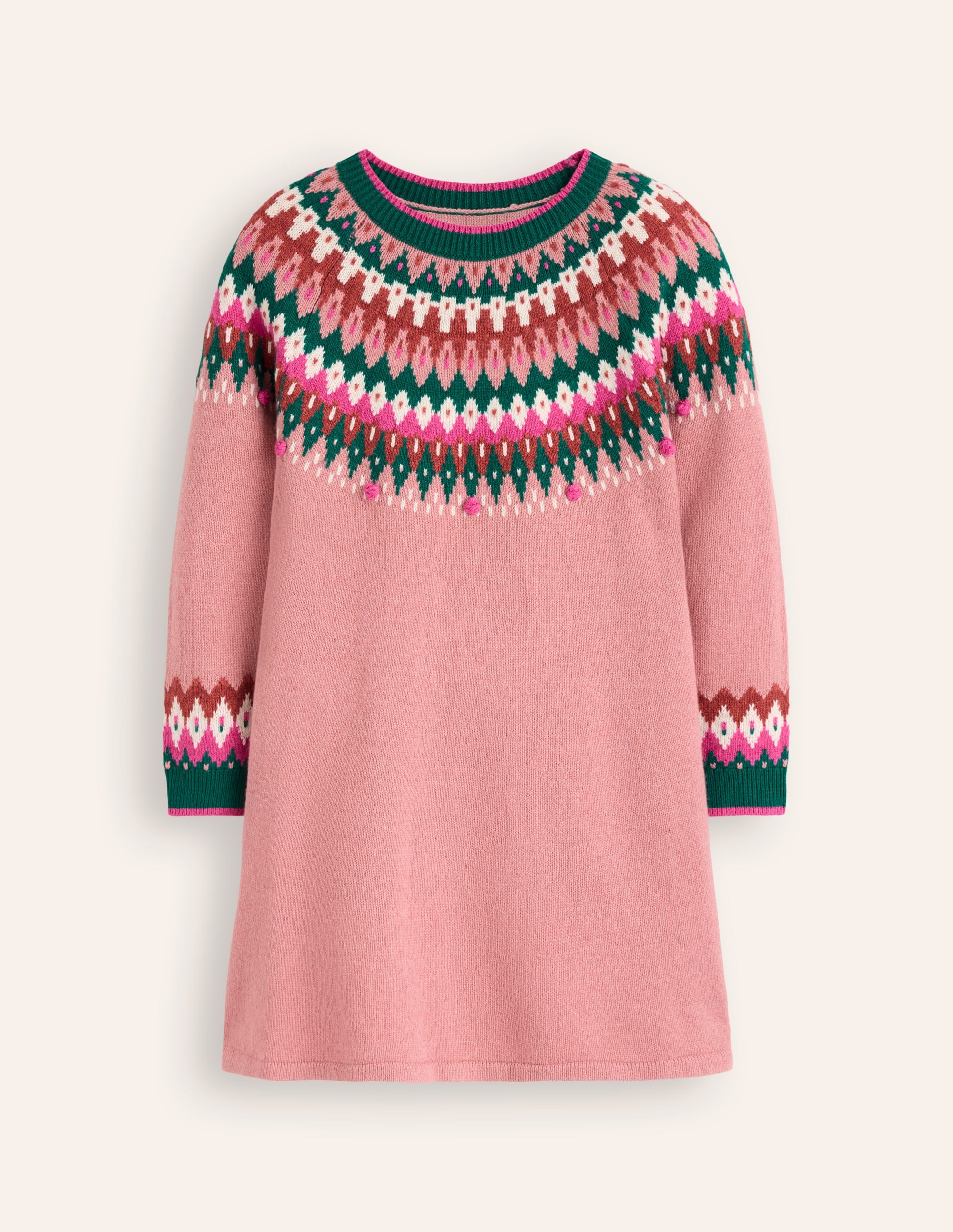  Minnie Fair Isle Jumper Dress-Vintage Pink Marl、mySite、ashleygrahame