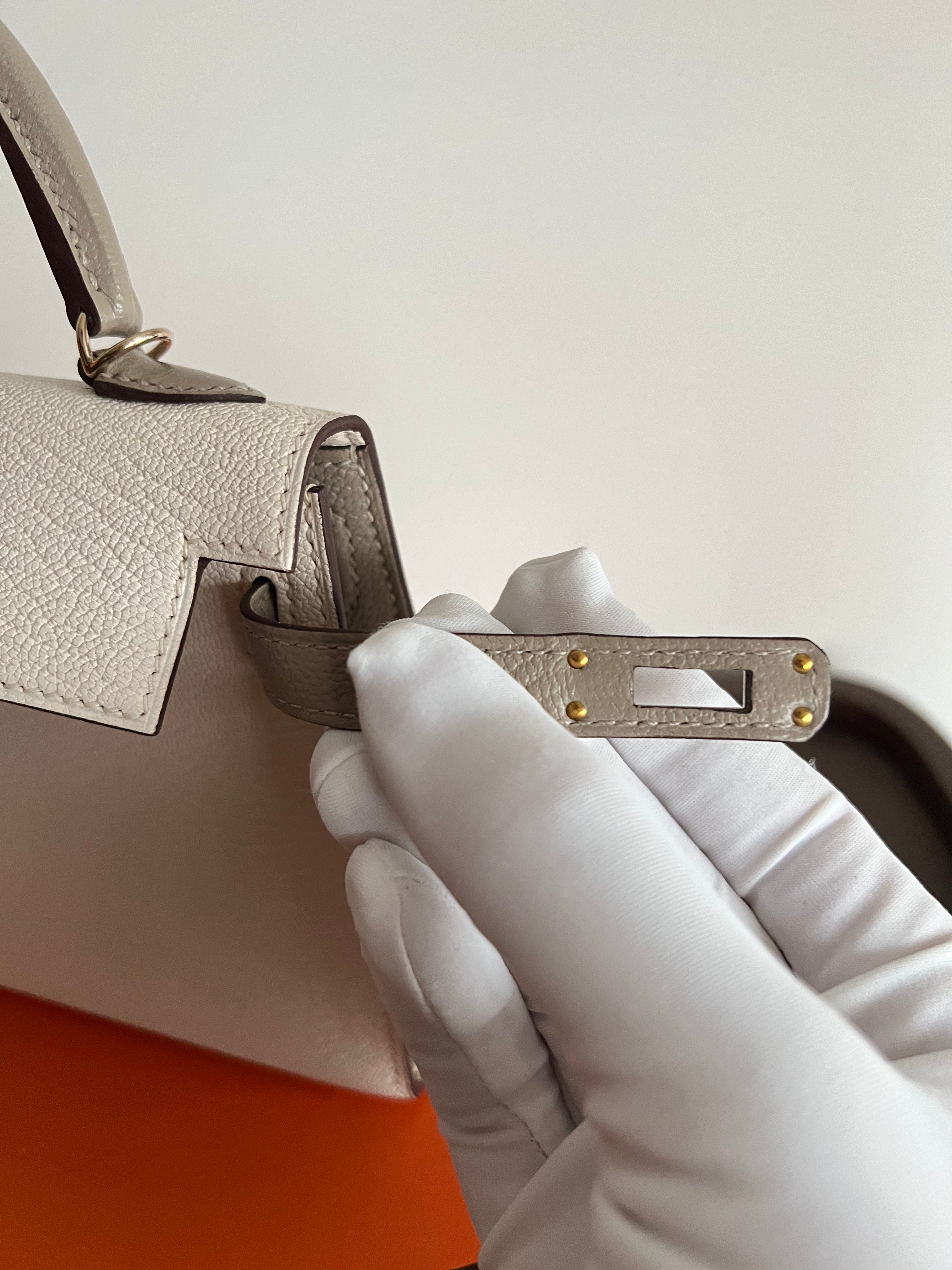 Hermès Mini Kelly 20 HSS Nata & Gris Tourterelle Chevre Mysore Permabrass、mySite、garminoutage.com