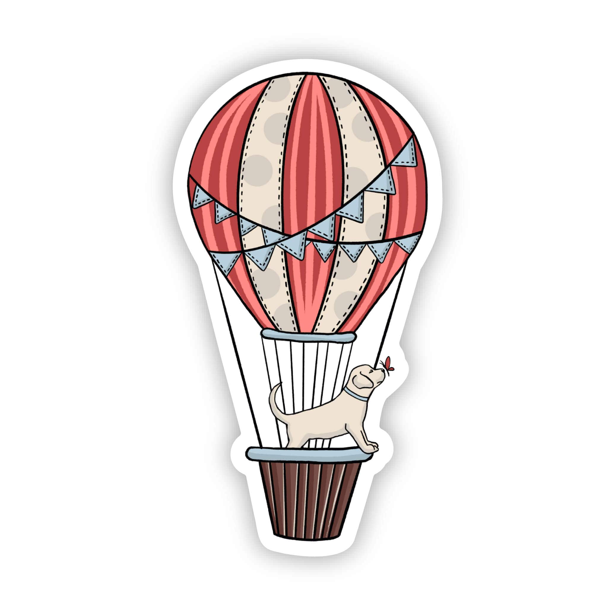  Hot Air Balloon with Pup & Butterfly Sticker、mySite、elrpsem3k