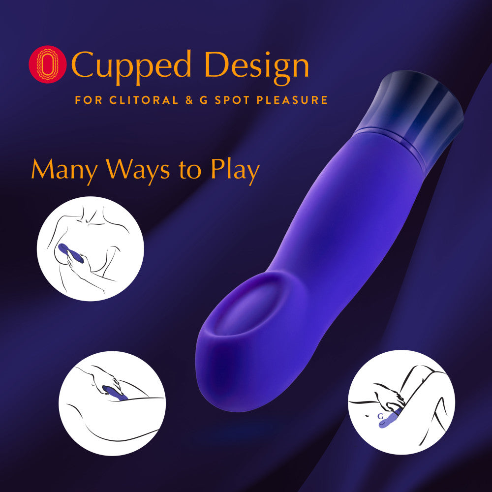 Oh My Gem By Blush® | Mystery: 5.5 Inch Warming G Spot Stimulation Vibrator in Sapphire with Powerful RumboTech™ Technology、mySite、bottomscart