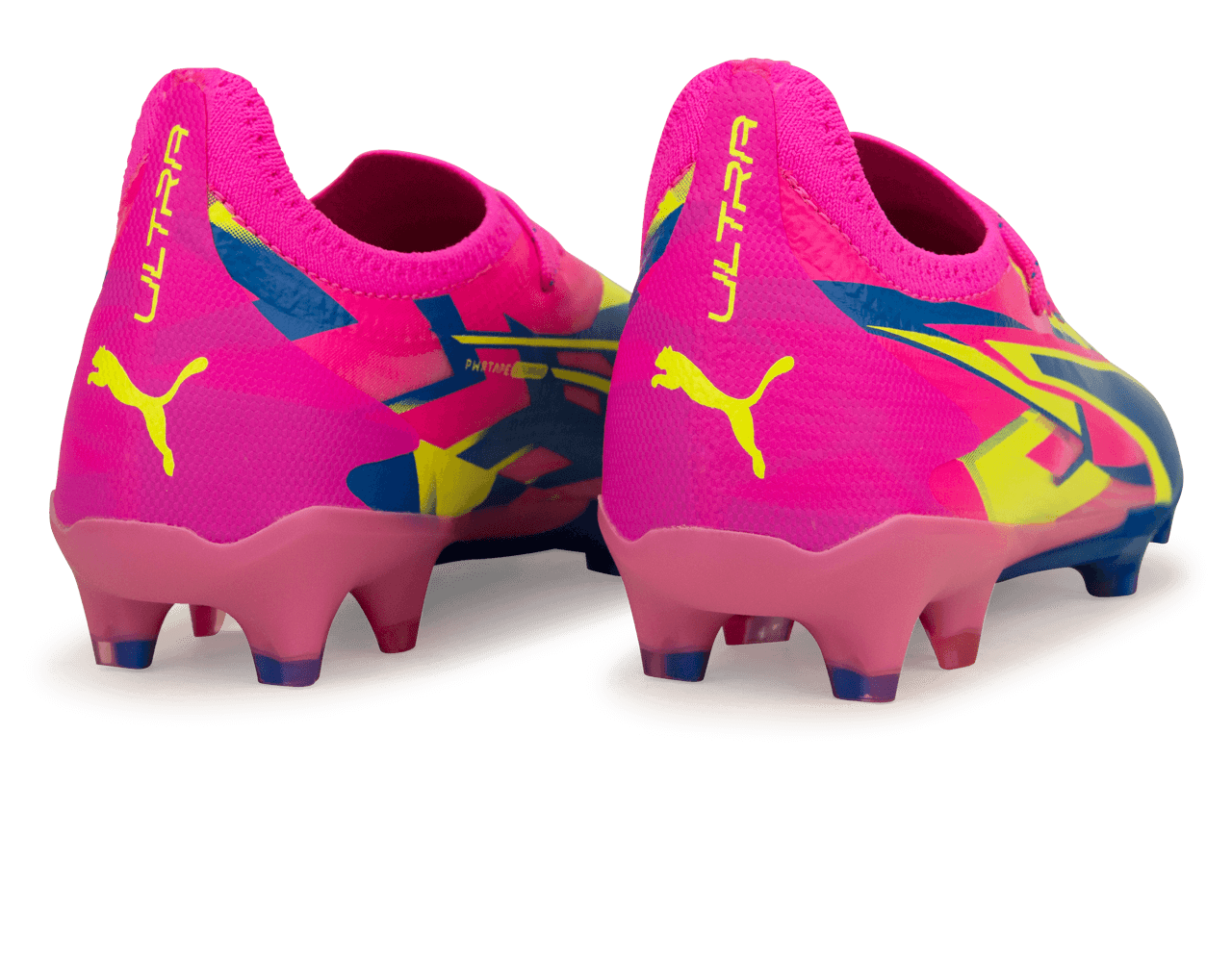 PUMA Men's Ultimate Energy FG/AG Pink/Blue/Yellow、mySite、noshort