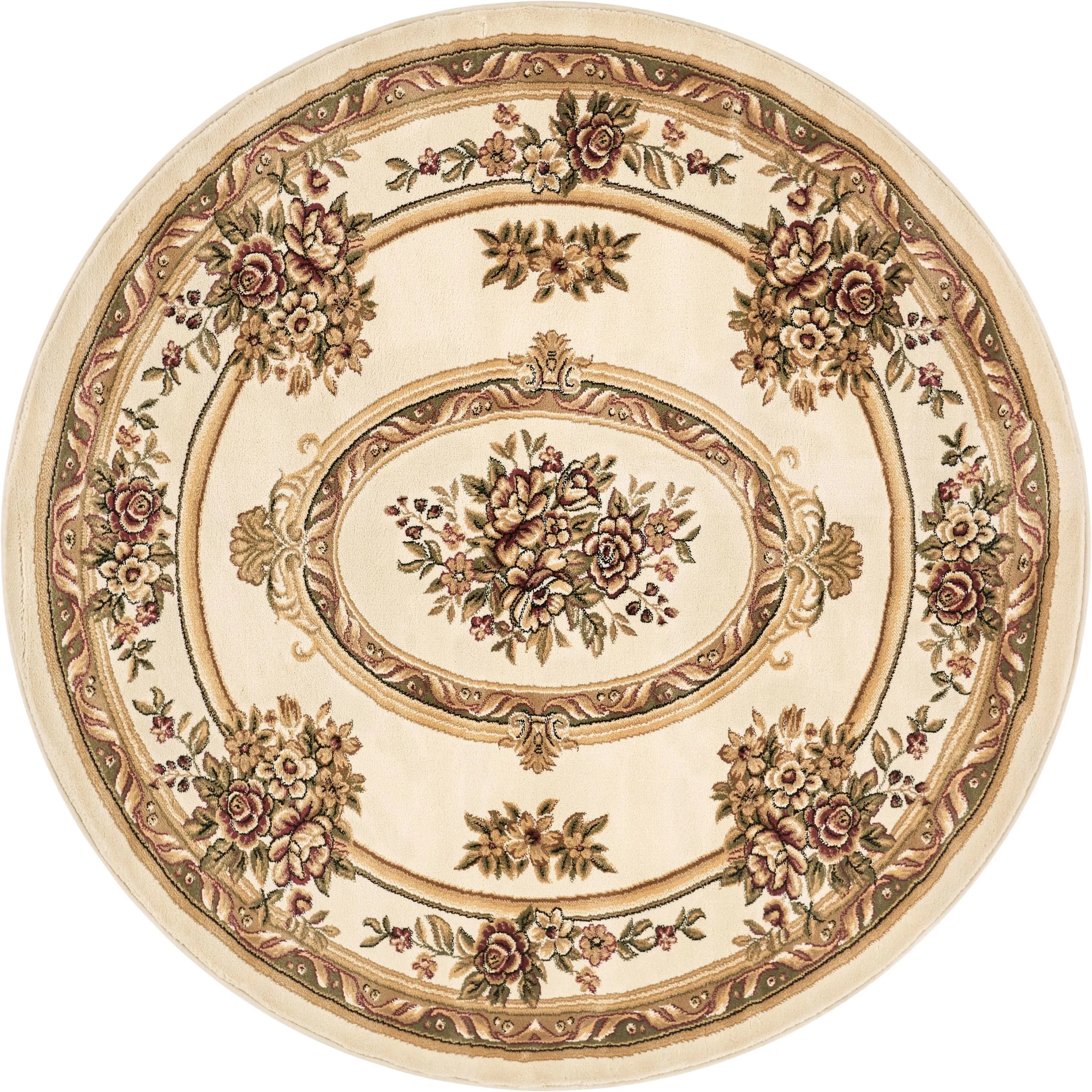 Le Petit Palais Ivory Traditional Round Rug、mySite、gigharbornorthrealestate