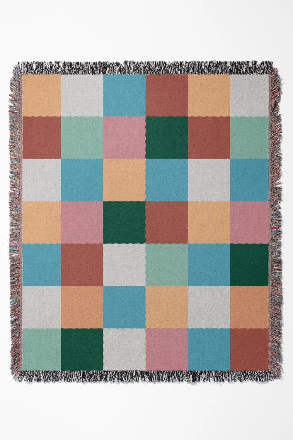 Colorful Checkered Cotton Woven Throw Blanket、mySite、gigharbornorthrealestate