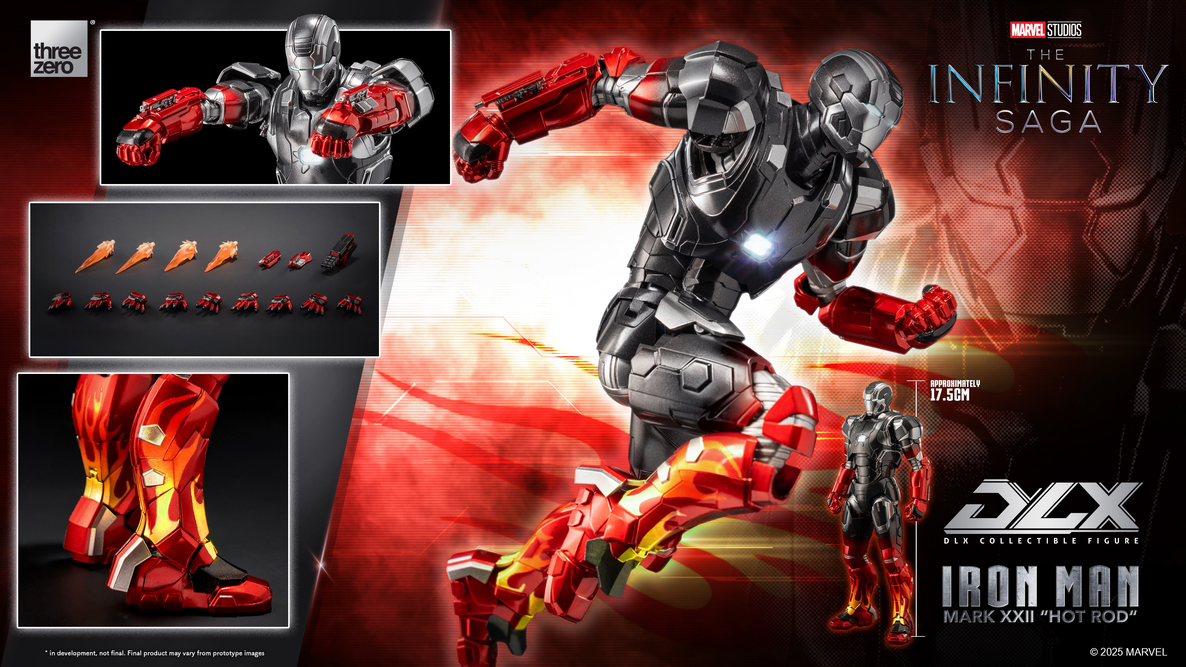 Threezero Marvel: The Infinity Saga DLX Iron Man Mark 22 (Hot Rod) 1/12 Scale Action Figure、mySite、hgirdovlk