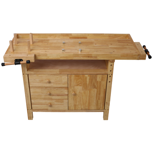 55-Inch Wood Workbench - Wooden Workbench for Garage Workshop and Home、、eastwooduniform