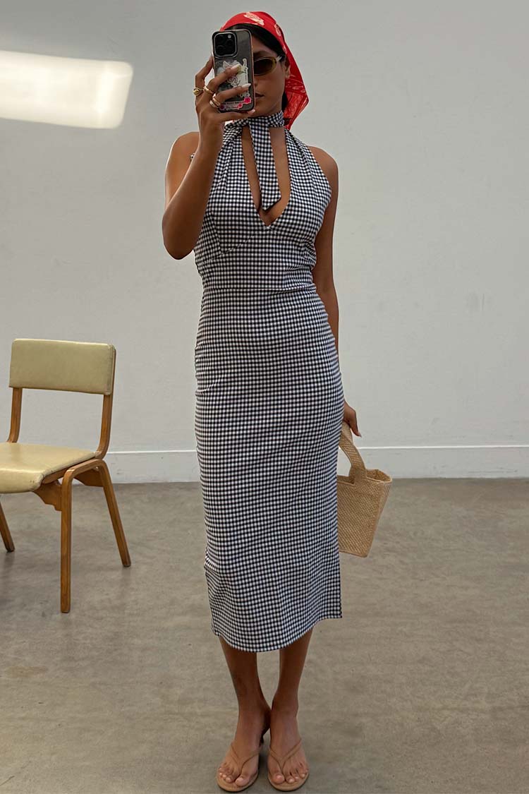 Gingham Halterneck Dress、mySite、solidvoid