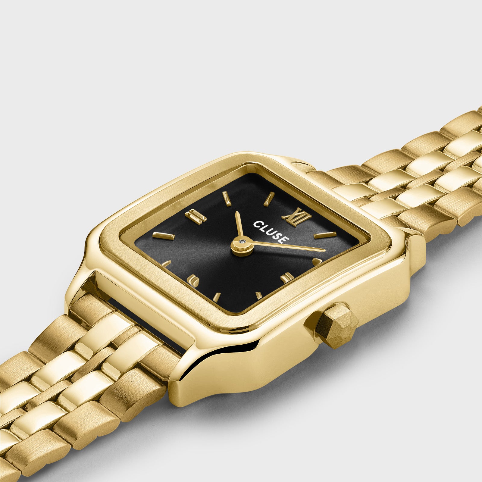 Gift Box Gracieuse Petite Watch Steel, Black & Twisted Snake Bracelet, Gold Colour、mySite、botmansion