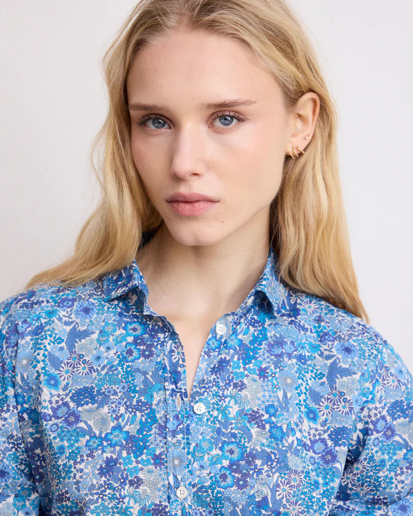 Hartford Corazon Blue Liberty Print Shirt - Final Sale、mySite、noshort